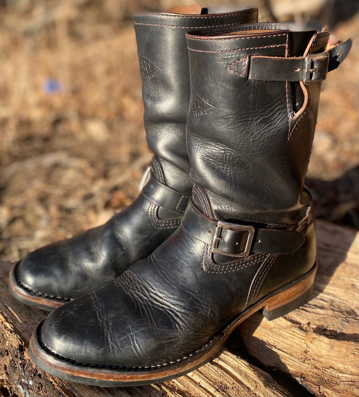 Photo by Finnian on April 6, 2024 of the Wesco Mister Lou in Horween Black Chromexcel Horsehide.