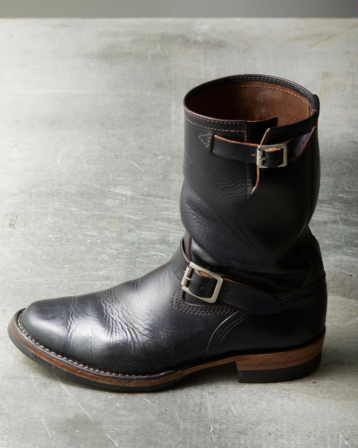 Photo by Finnian on April 4, 2024 of the Wesco Mister Lou in Horween Black Chromexcel Horsehide.