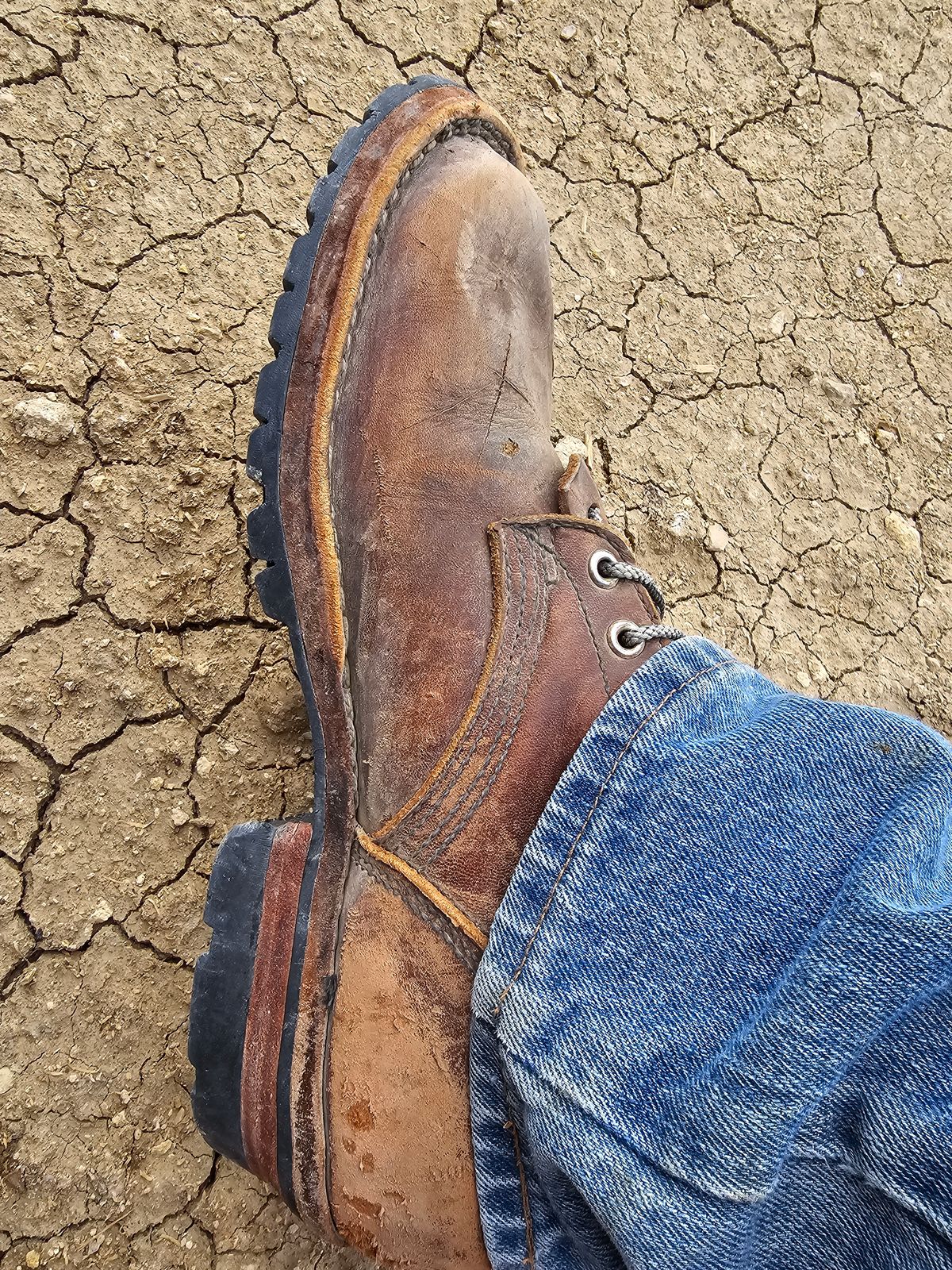 Photo by arriaga214 on September 11, 2023 of the JK Boots Superduty in Seidel Redwood Oil Tan.