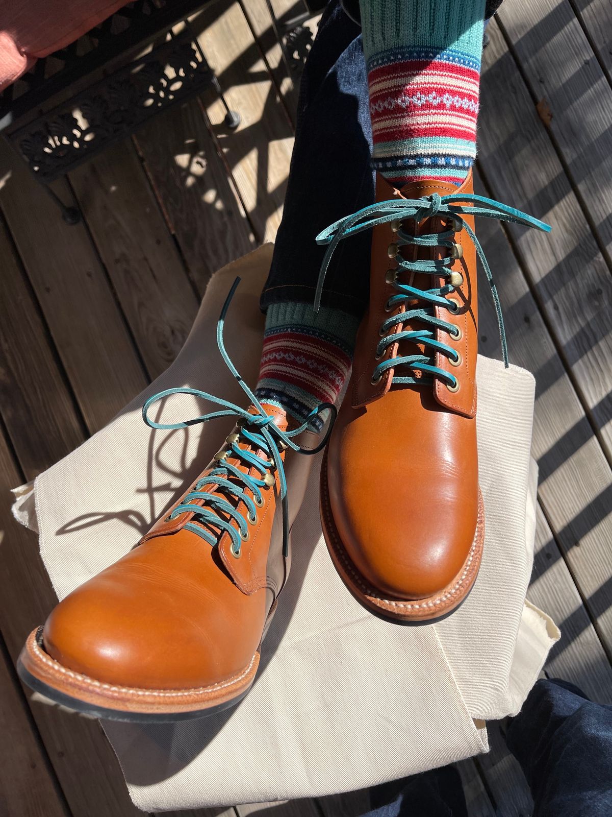 Photo by specgirl8 on November 1, 2023 of the Grant Stone Nora Boot in Badalassi Carlo Saddle Tan Minerva.