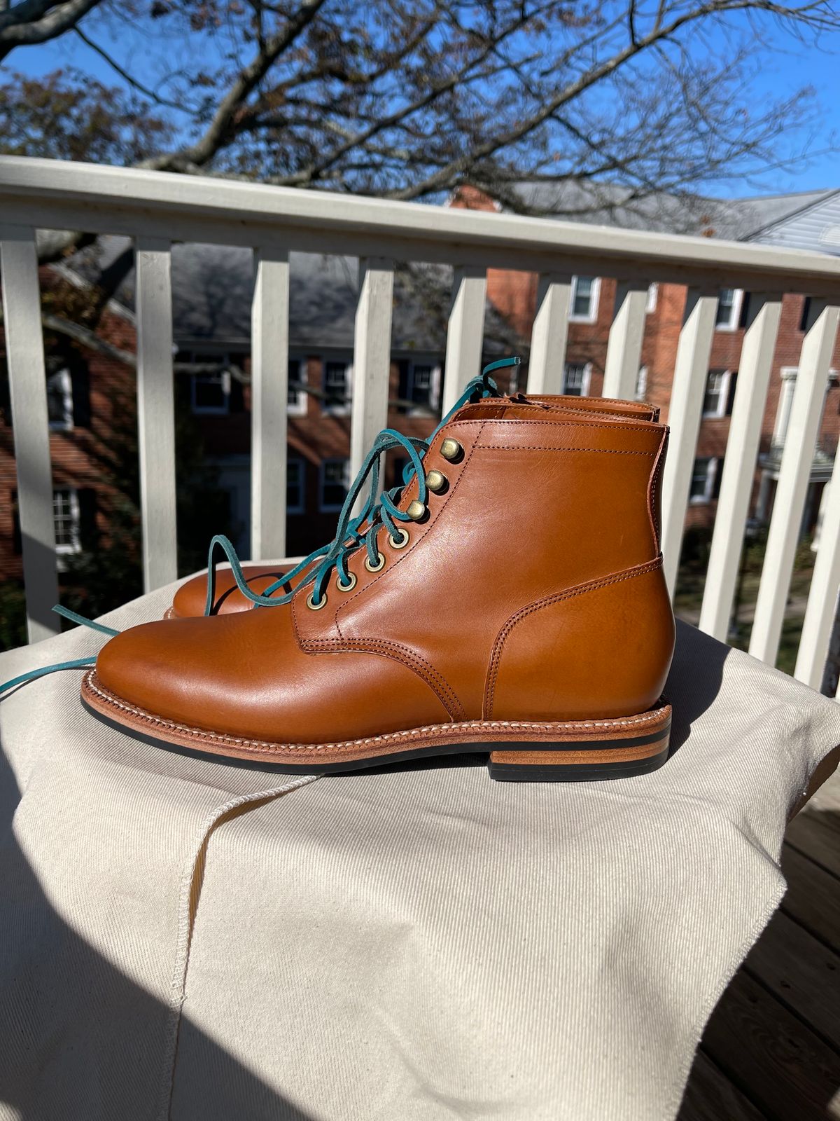 Photo by specgirl8 on November 1, 2023 of the Grant Stone Nora Boot in Badalassi Carlo Saddle Tan Minerva.