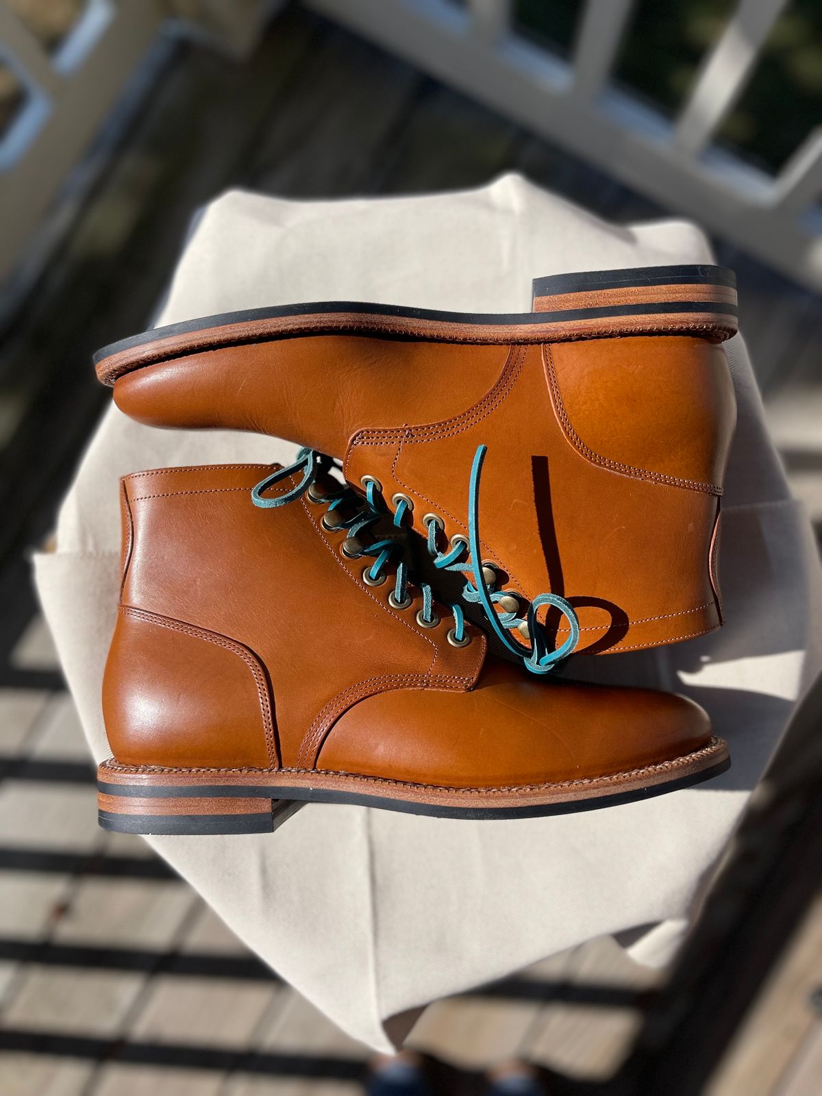 Photo by specgirl8 on November 1, 2023 of the Grant Stone Nora Boot in Badalassi Carlo Saddle Tan Minerva.