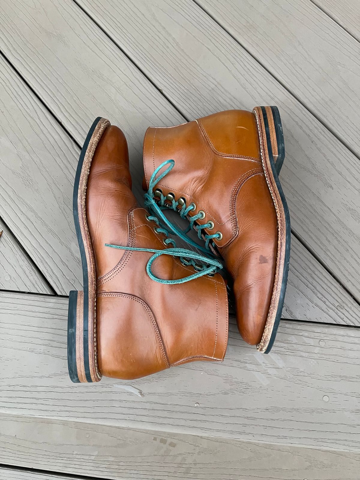 Photo by specgirl8 on December 3, 2023 of the Grant Stone Nora Boot in Badalassi Carlo Saddle Tan Minerva.