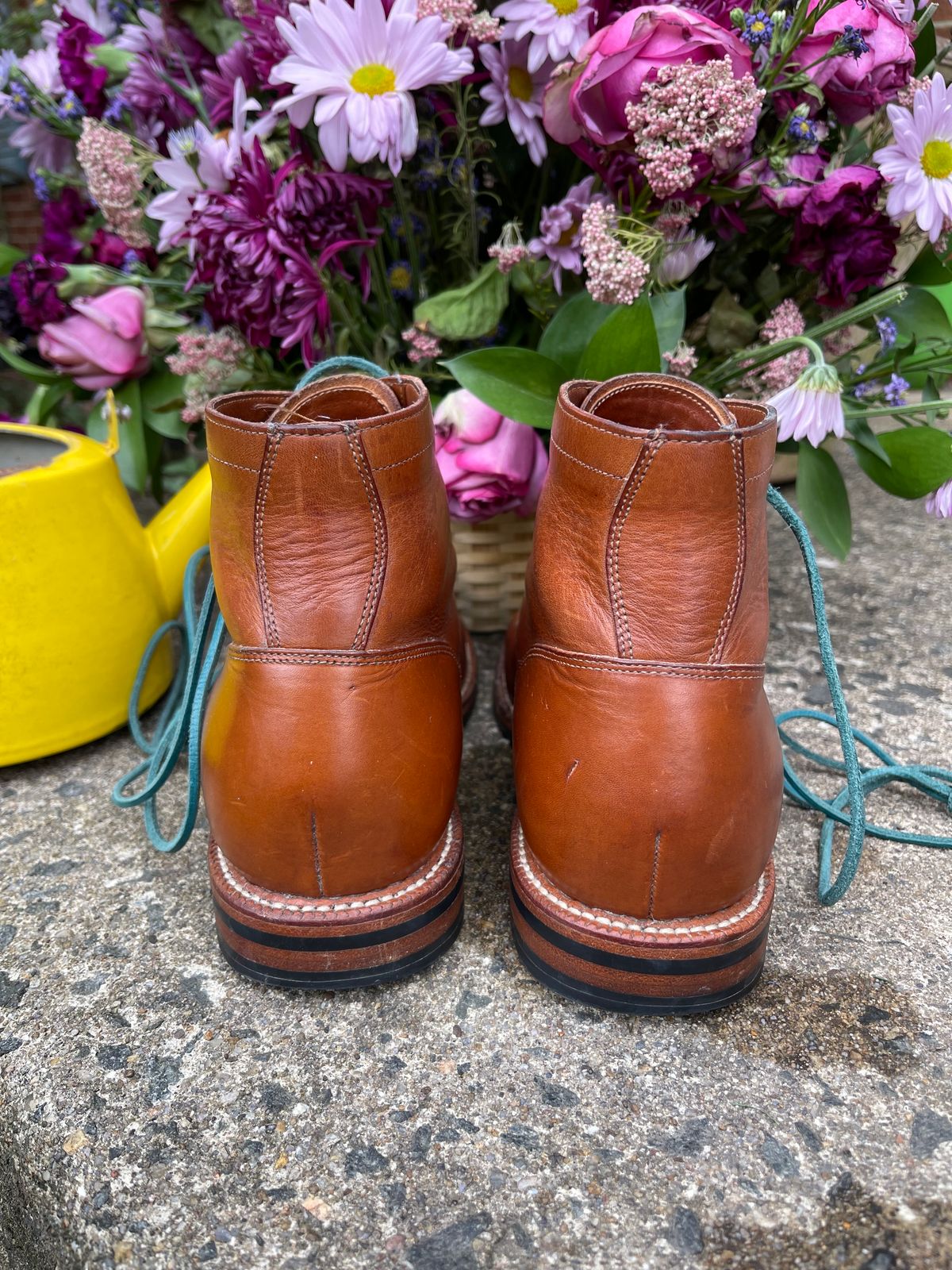 Photo by specgirl8 on April 5, 2024 of the Grant Stone Nora Boot in Badalassi Carlo Saddle Tan Minerva.