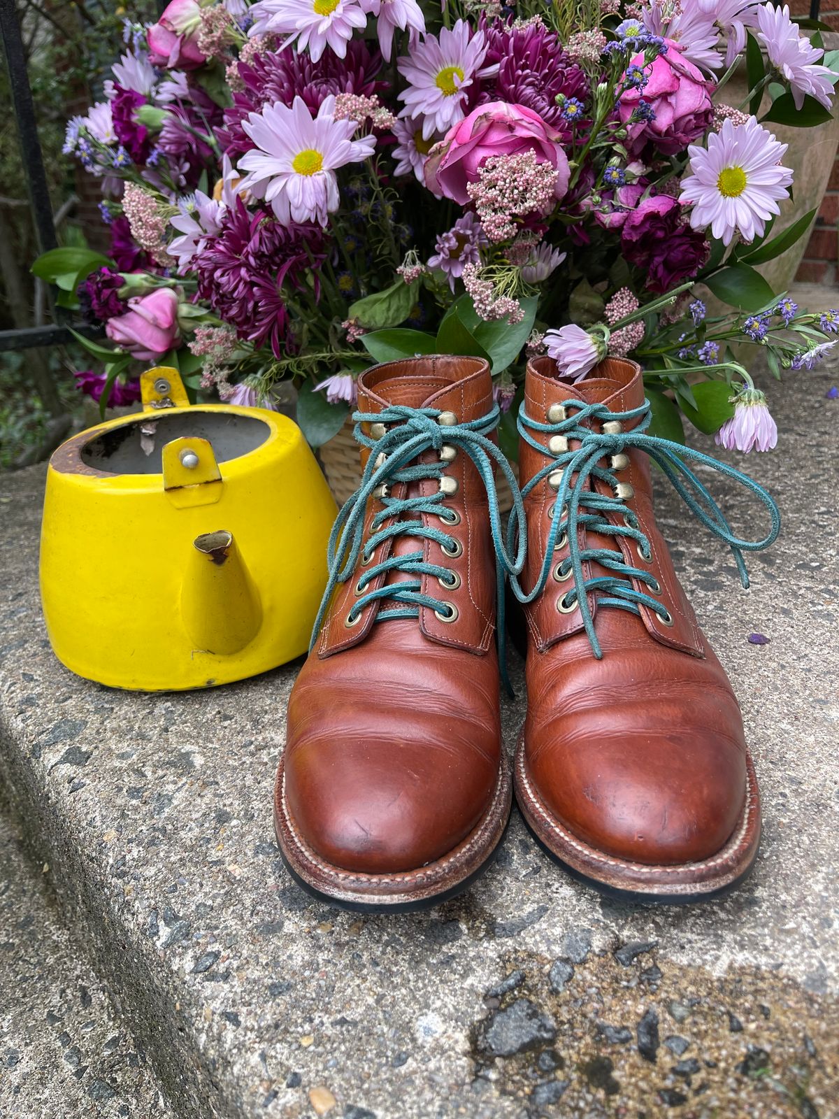 Photo by specgirl8 on April 5, 2024 of the Grant Stone Nora Boot in Badalassi Carlo Saddle Tan Minerva.