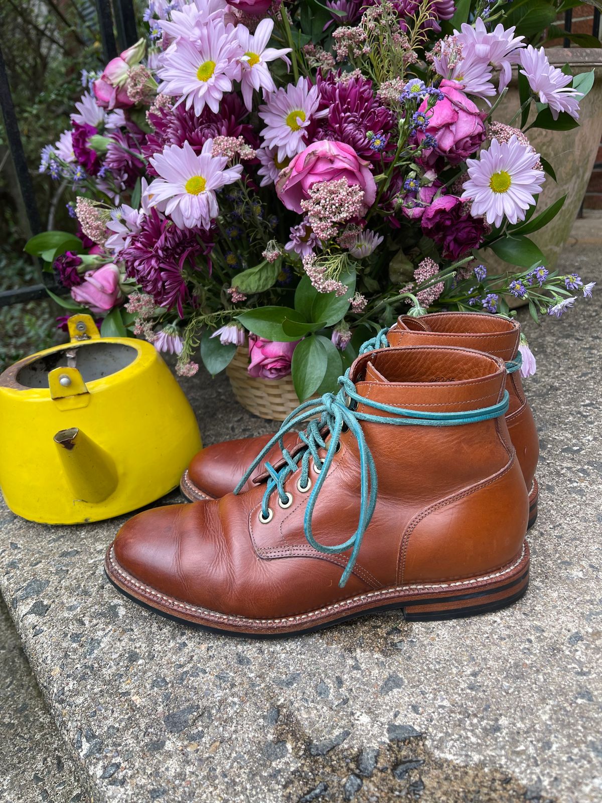 Photo by specgirl8 on April 5, 2024 of the Grant Stone Nora Boot in Badalassi Carlo Saddle Tan Minerva.