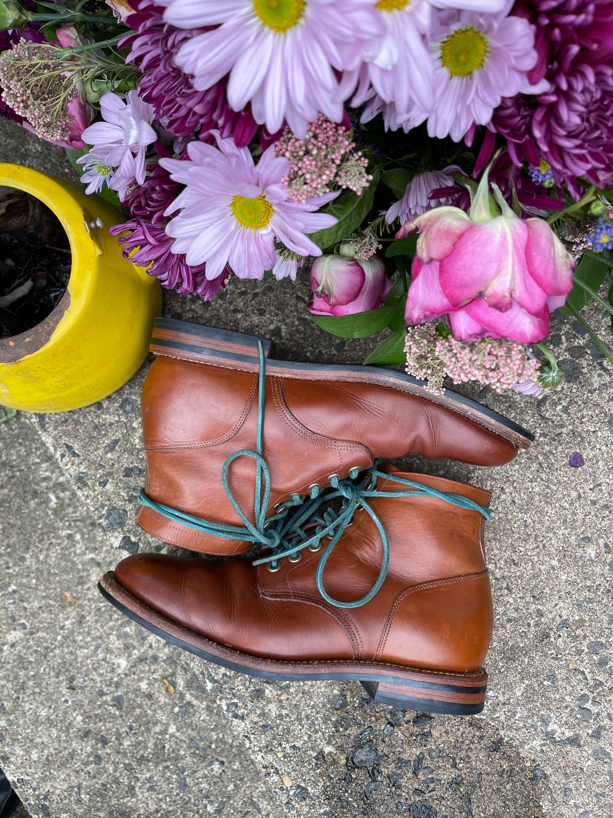 Photo by specgirl8 on April 5, 2024 of the Grant Stone Nora Boot in Badalassi Carlo Saddle Tan Minerva.