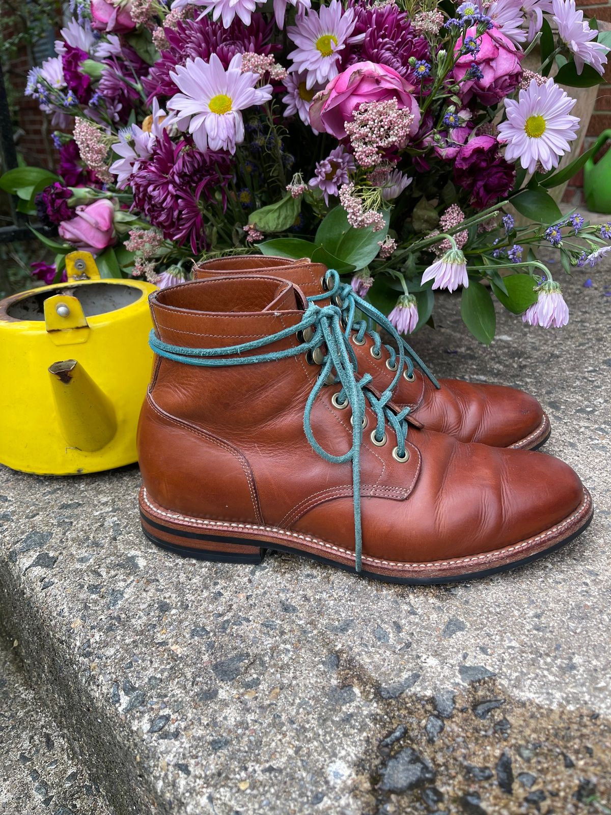 Photo by specgirl8 on April 5, 2024 of the Grant Stone Nora Boot in Badalassi Carlo Saddle Tan Minerva.