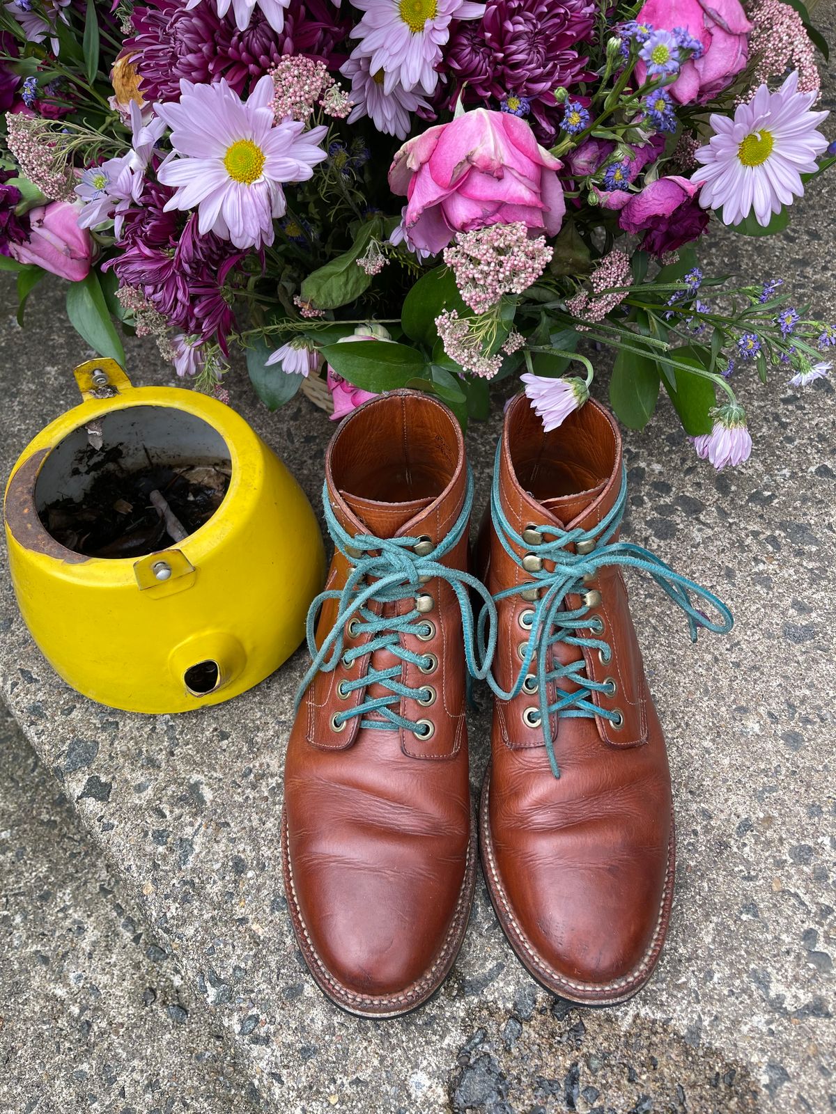 Photo by specgirl8 on April 5, 2024 of the Grant Stone Nora Boot in Badalassi Carlo Saddle Tan Minerva.
