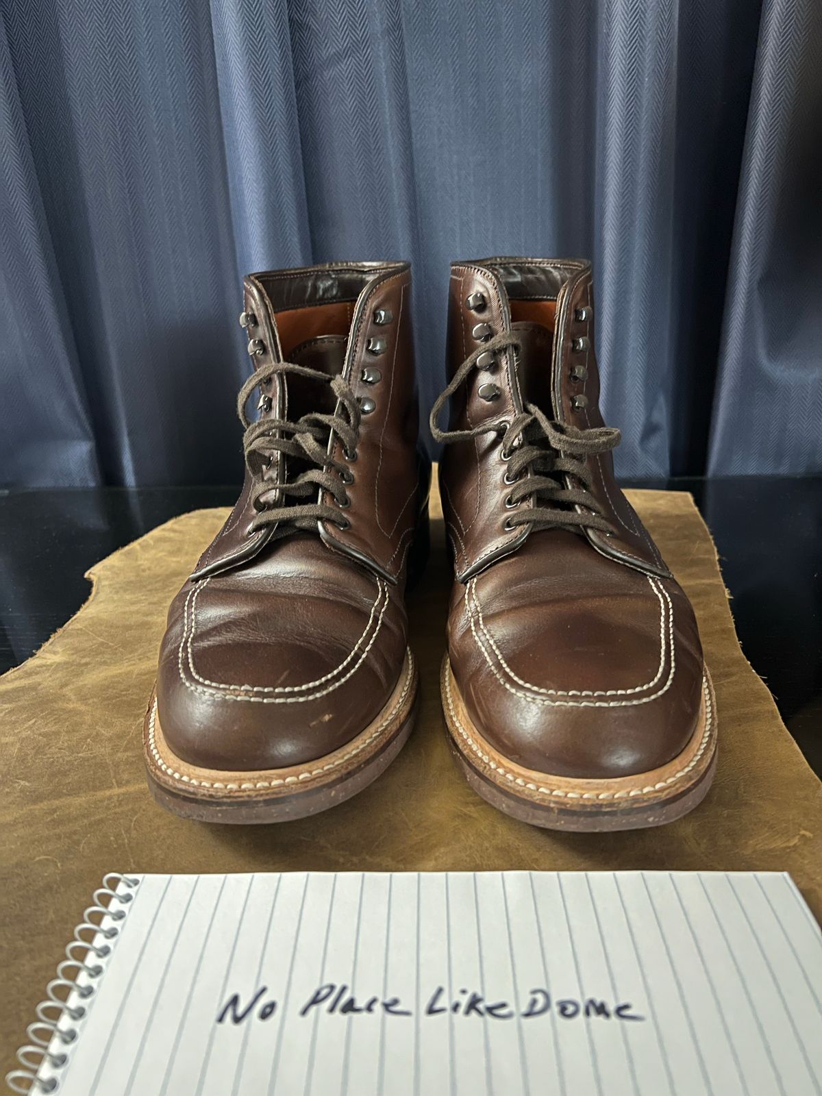 Photo by wabi_sabione on November 5, 2022 of the Alden Indy Boot in Horween Brown Chromexcel.