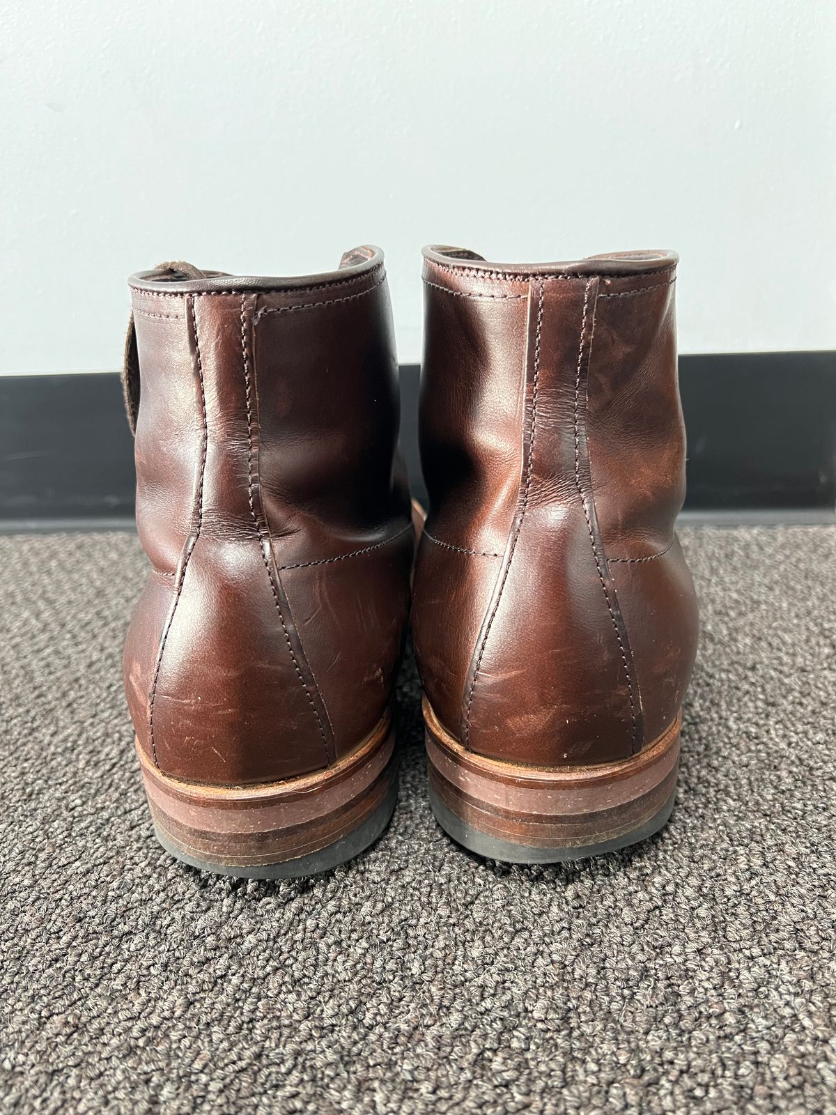 Photo by wabi_sabione on December 6, 2022 of the Alden Indy Boot in Horween Brown Chromexcel.