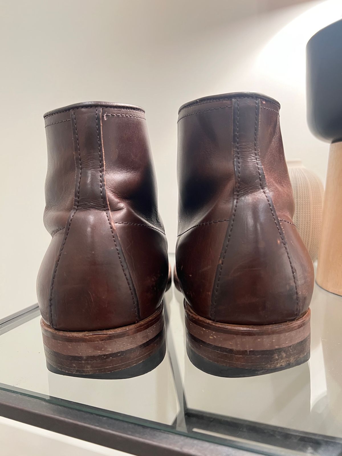 Photo by wabi_sabione on February 6, 2023 of the Alden Indy Boot in Horween Brown Chromexcel.