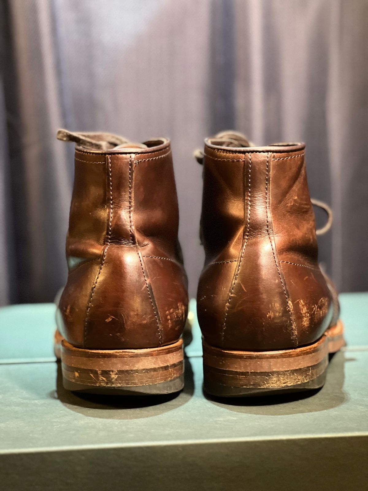 Photo by wabi_sabione on March 5, 2023 of the Alden Indy Boot in Horween Brown Chromexcel.