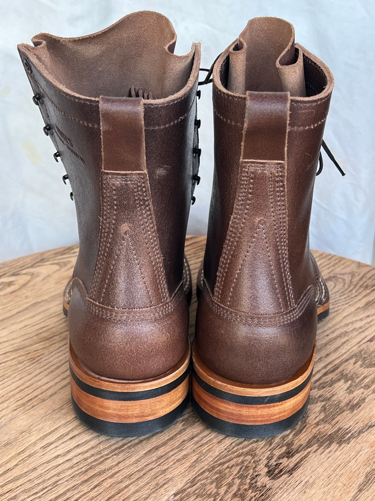 Photo by wabi_sabione on October 5, 2025 of the White's Bounty Hunter in Horween Natural Waxed Flesh.