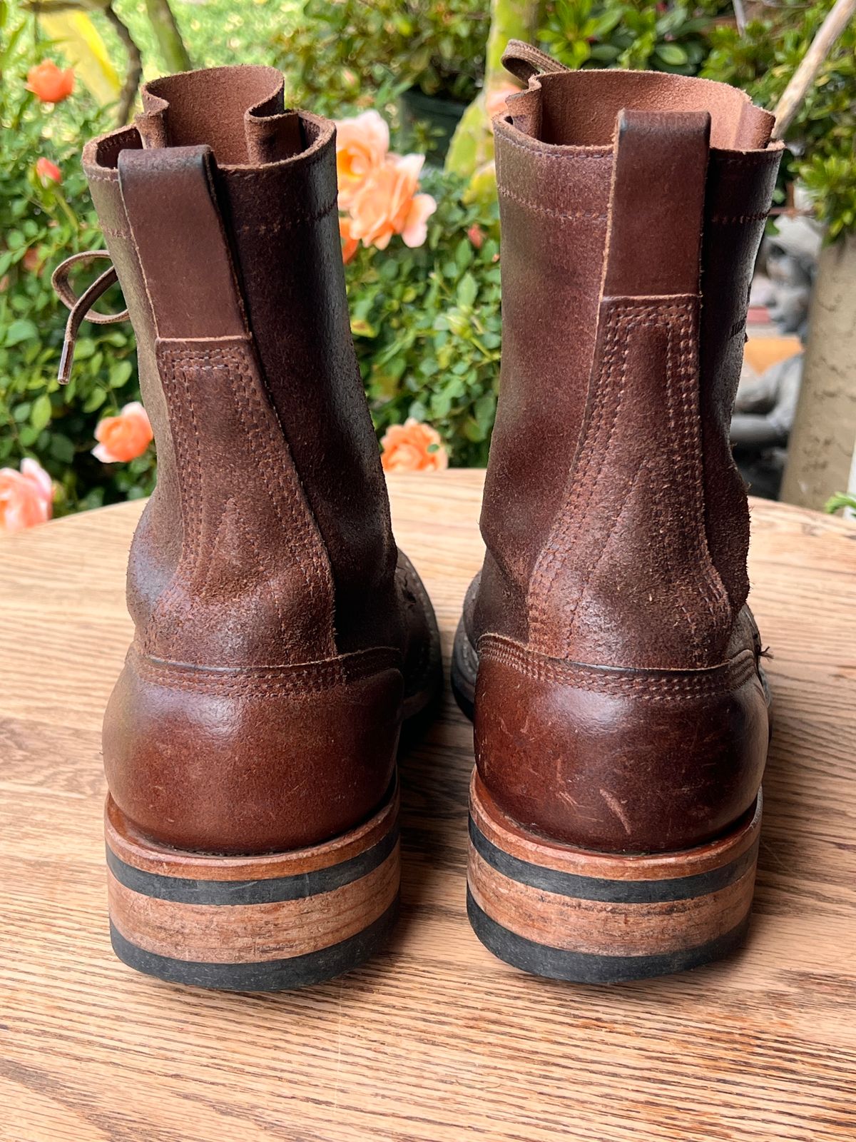 Photo by wabi_sabione on April 5, 2026 of the White's Bounty Hunter in Horween Natural Waxed Flesh.