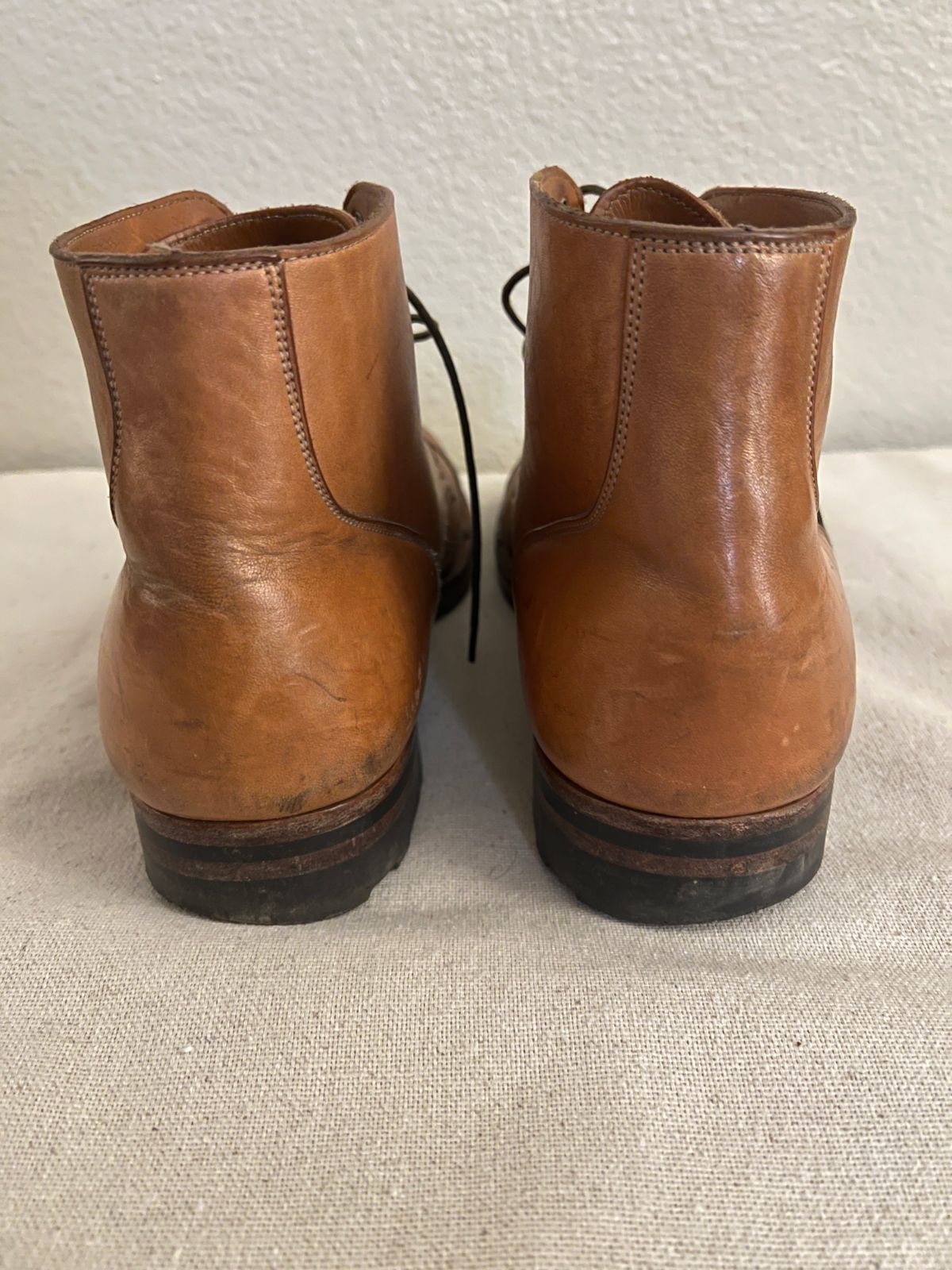 Photo by wabi_sabione on December 5, 2025 of the Viberg Service Boot in Shinki Natural Horsebutt.