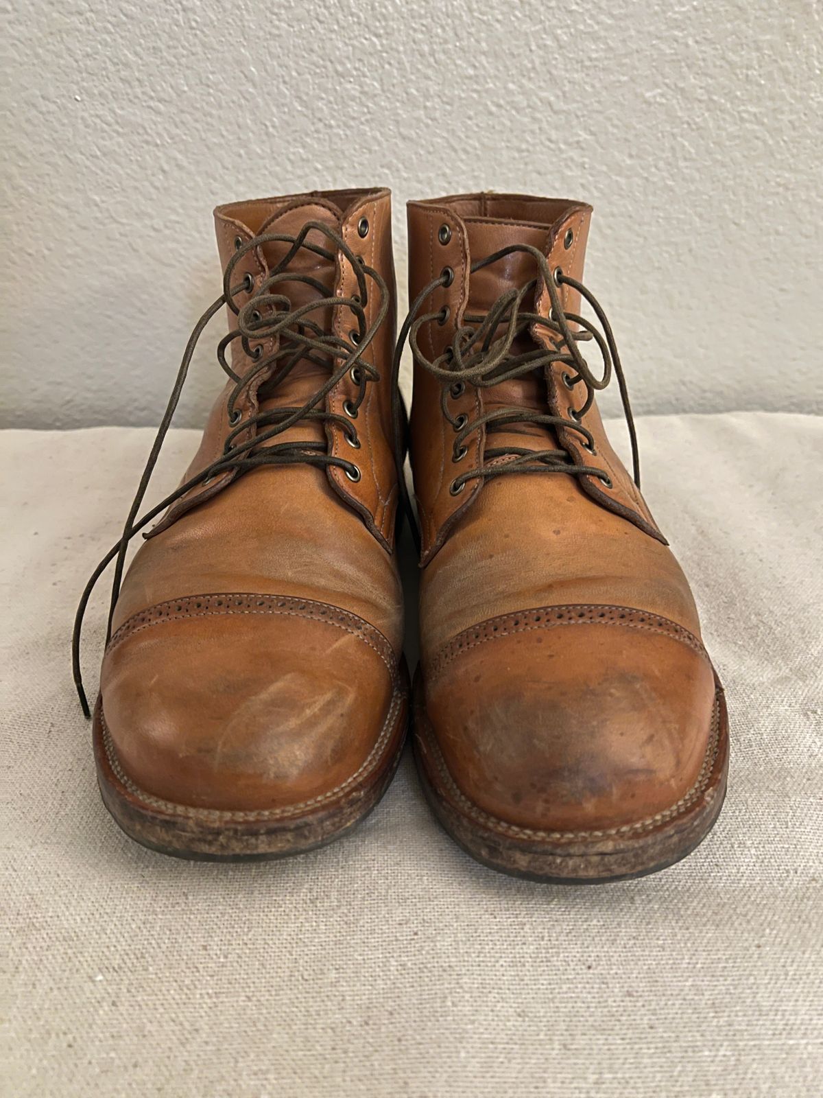 Photo by wabi_sabione on December 5, 2025 of the Viberg Service Boot in Shinki Natural Horsebutt.