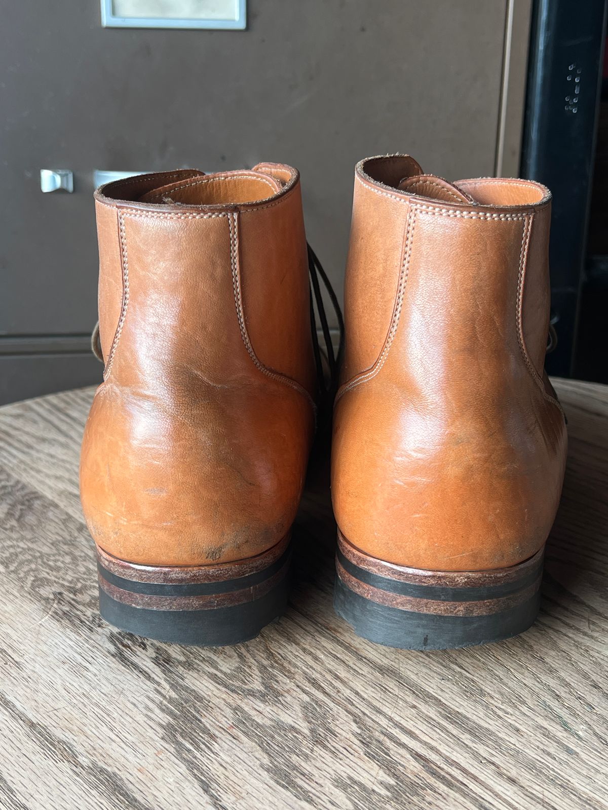 Photo by wabi_sabione on February 5, 2026 of the Viberg Service Boot in Shinki Natural Horsebutt.