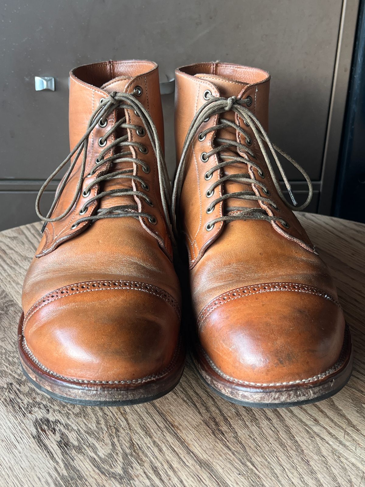 Photo by wabi_sabione on February 5, 2026 of the Viberg Service Boot in Shinki Natural Horsebutt.