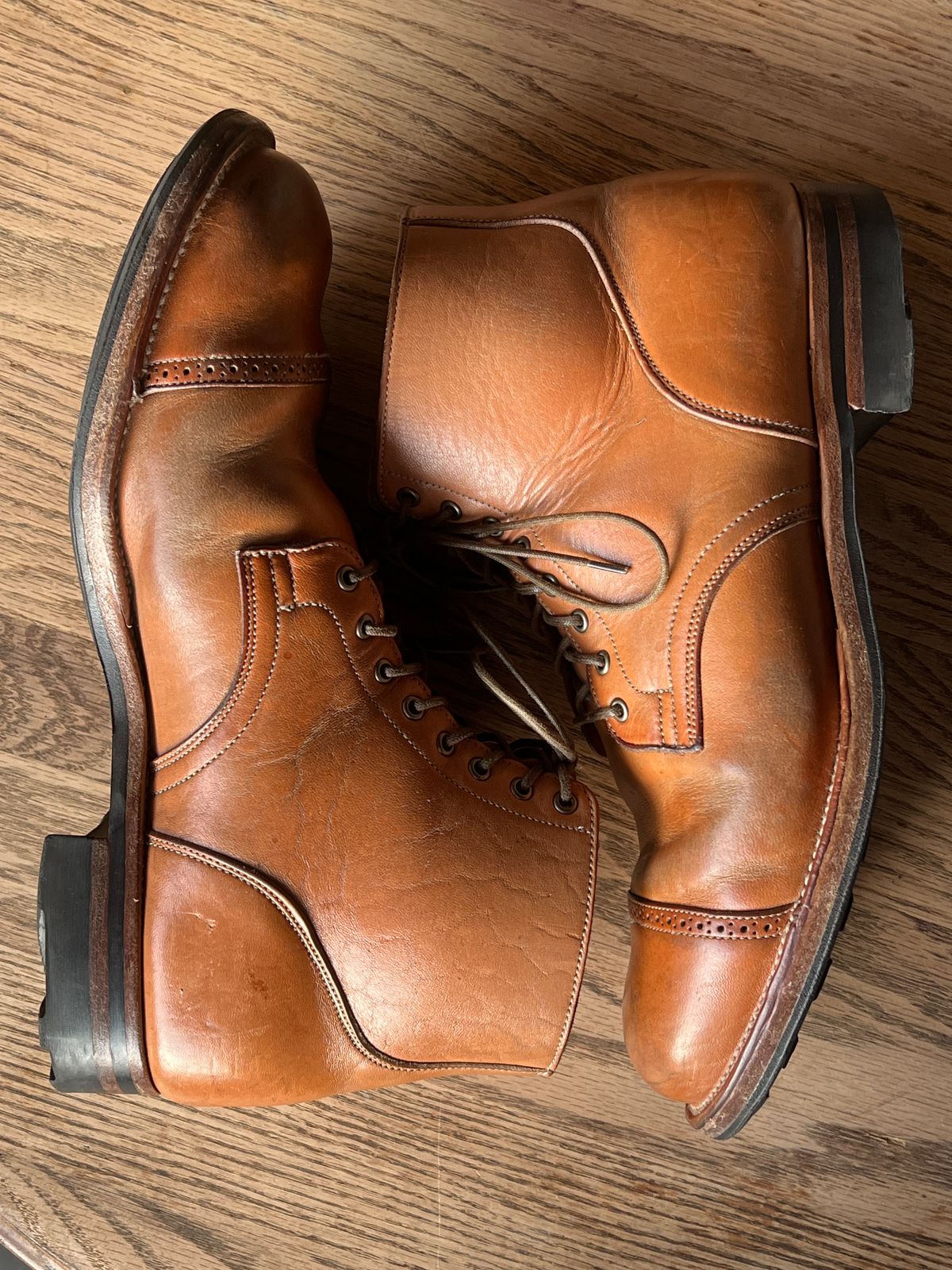 Photo by wabi_sabione on February 5, 2026 of the Viberg Service Boot in Shinki Natural Horsebutt.