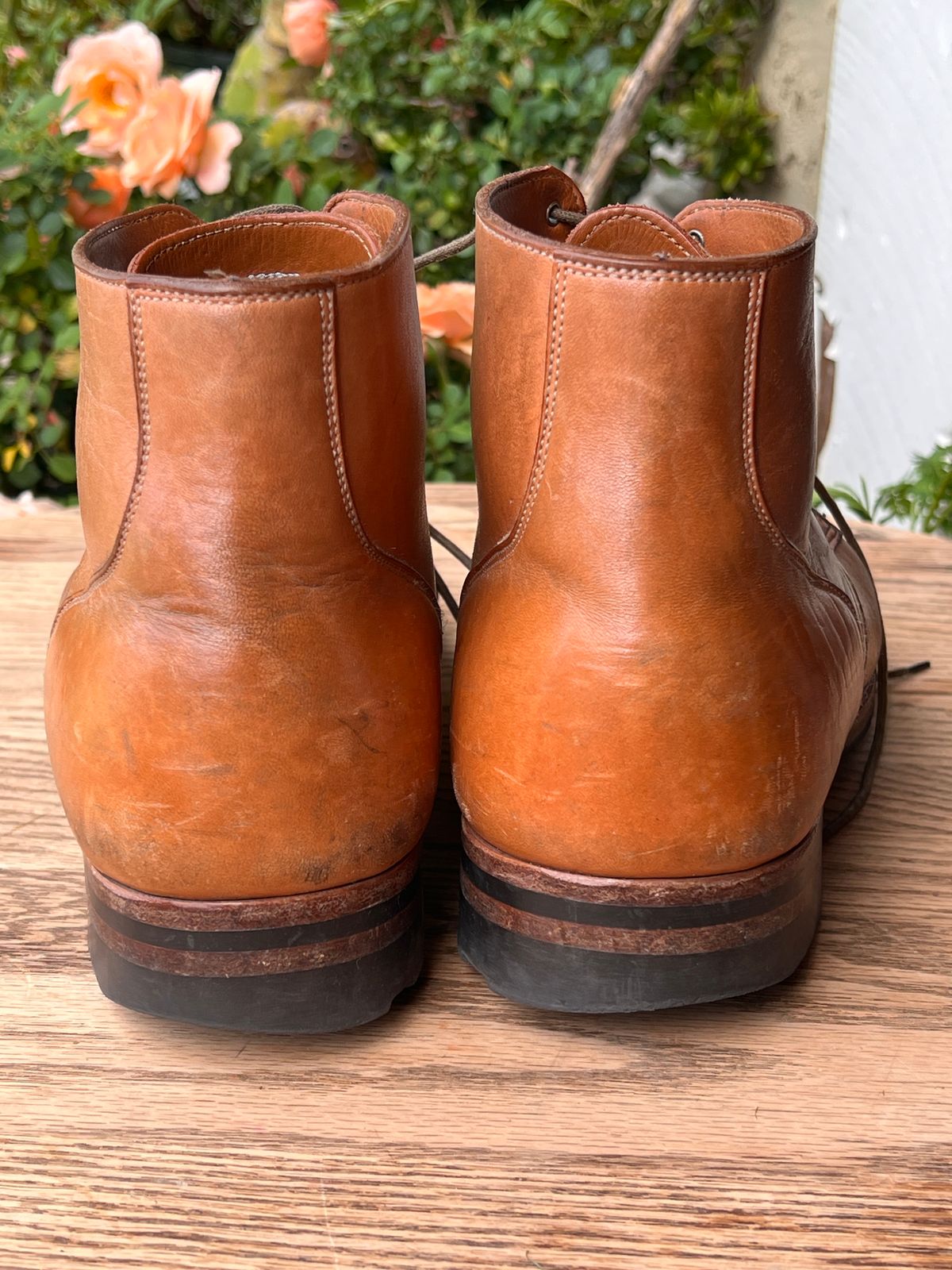 Photo by wabi_sabione on April 5, 2026 of the Viberg Service Boot in Shinki Natural Horsebutt.