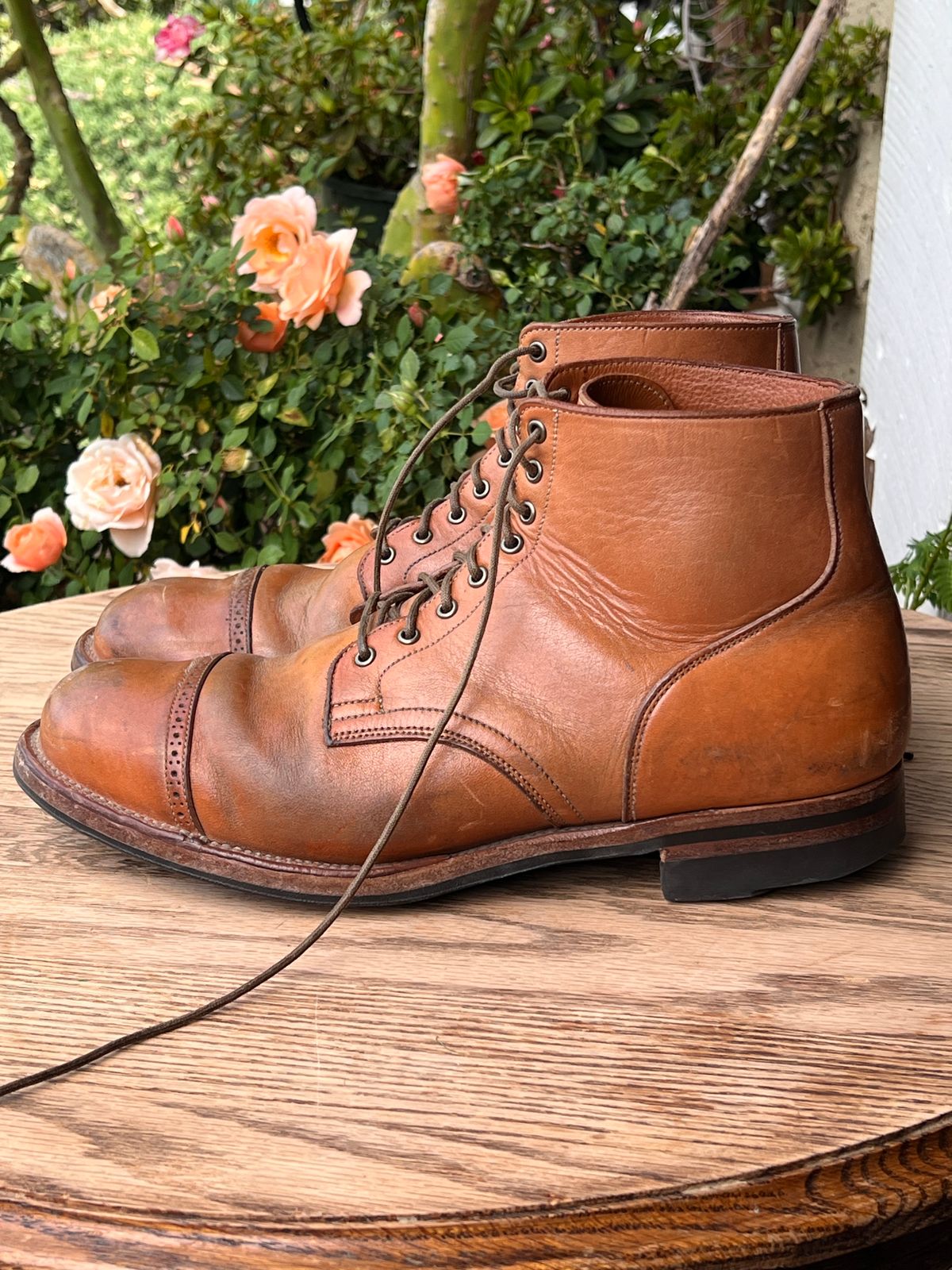 Photo by wabi_sabione on April 5, 2026 of the Viberg Service Boot in Shinki Natural Horsebutt.