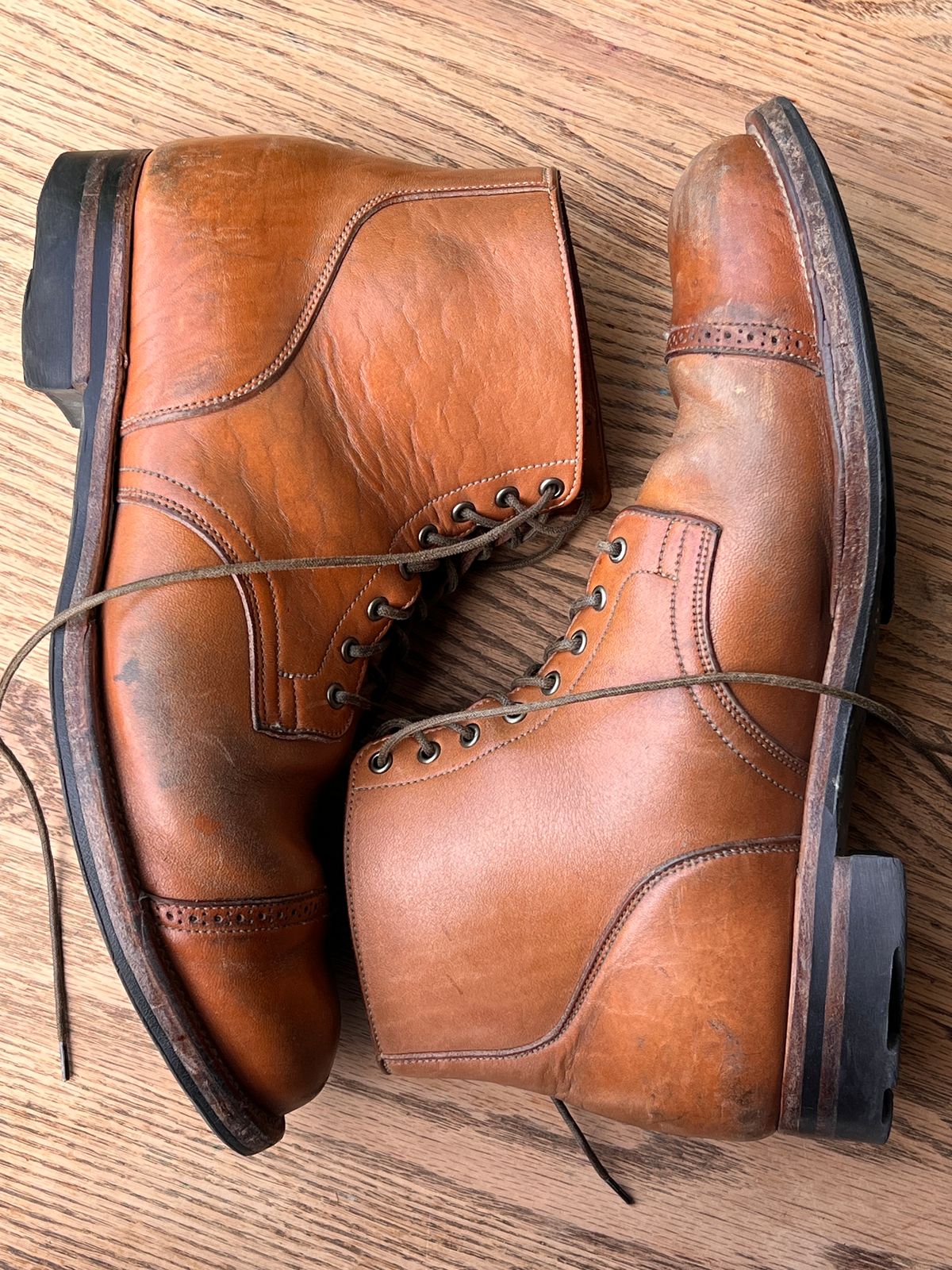 Photo by wabi_sabione on April 5, 2026 of the Viberg Service Boot in Shinki Natural Horsebutt.