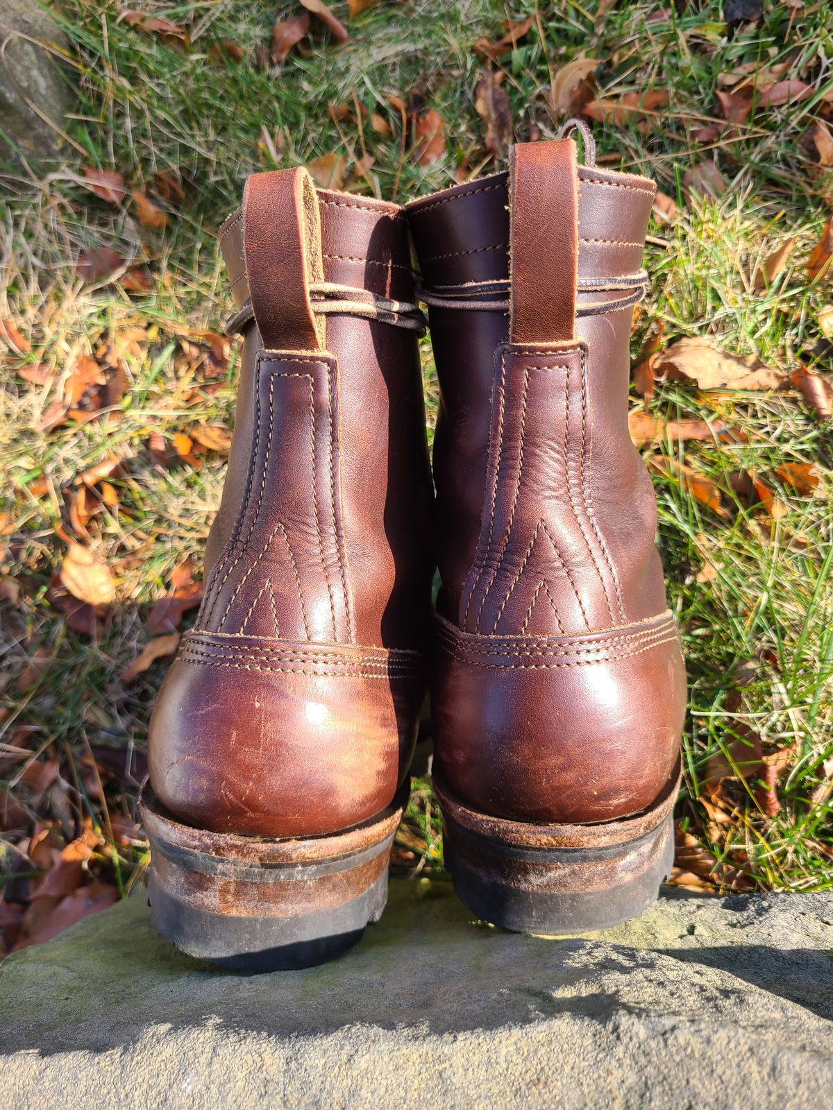 Photo by UrsusAstartes on January 1, 2024 of the Nicks Overlander in Horween Brown Chromexcel.