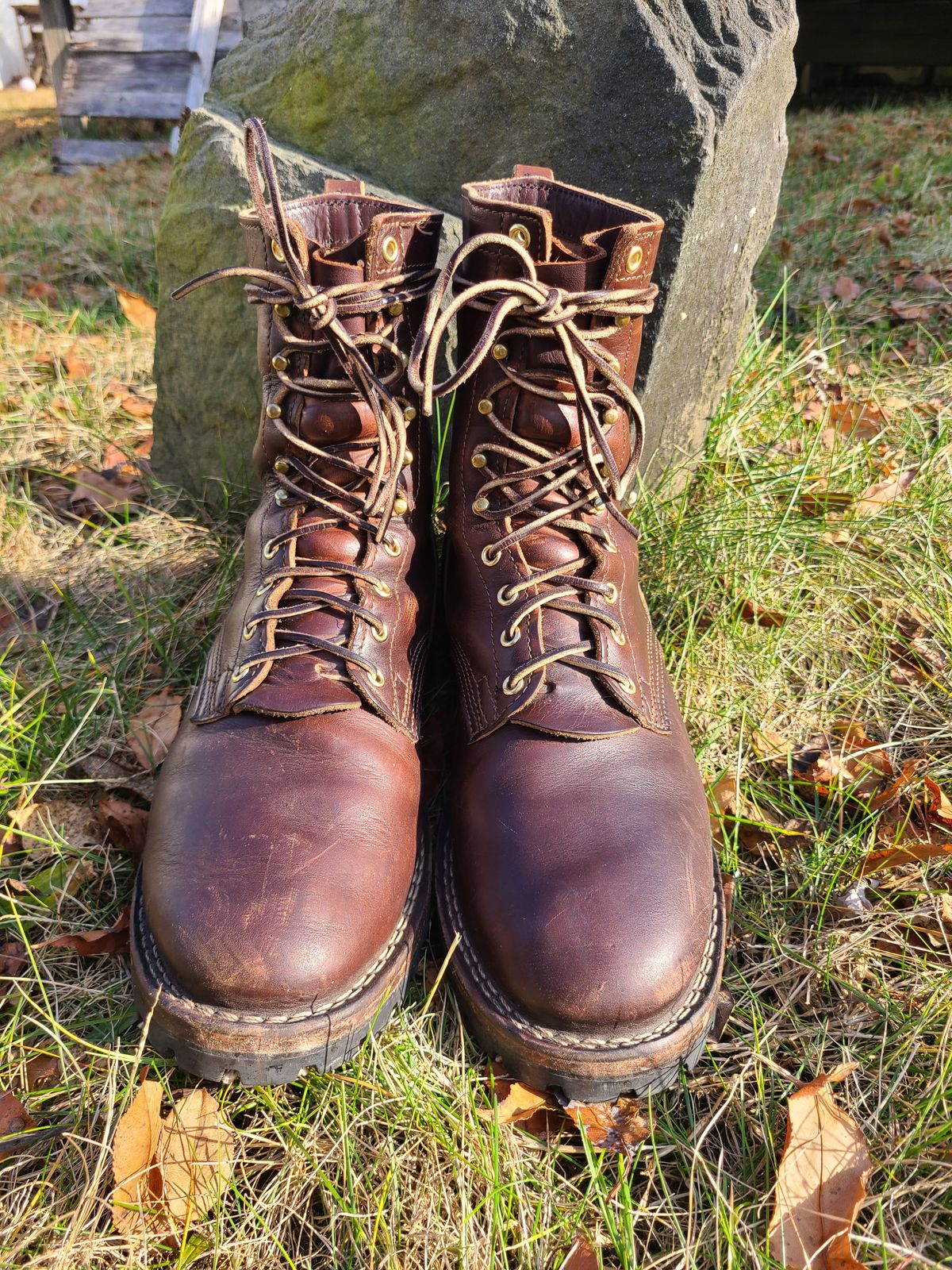 Photo by UrsusAstartes on January 1, 2024 of the Nicks Overlander in Horween Brown Chromexcel.