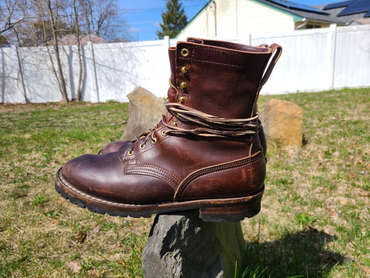 Photo by UrsusAstartes on April 1, 2024 of the Nicks Overlander in Horween Brown Chromexcel.