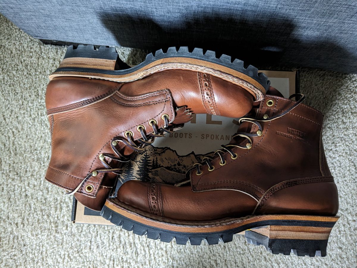 Photo by ZoSo on February 11, 2024 of the White's Bounty Hunter in Horween British Tan Chromexcel.