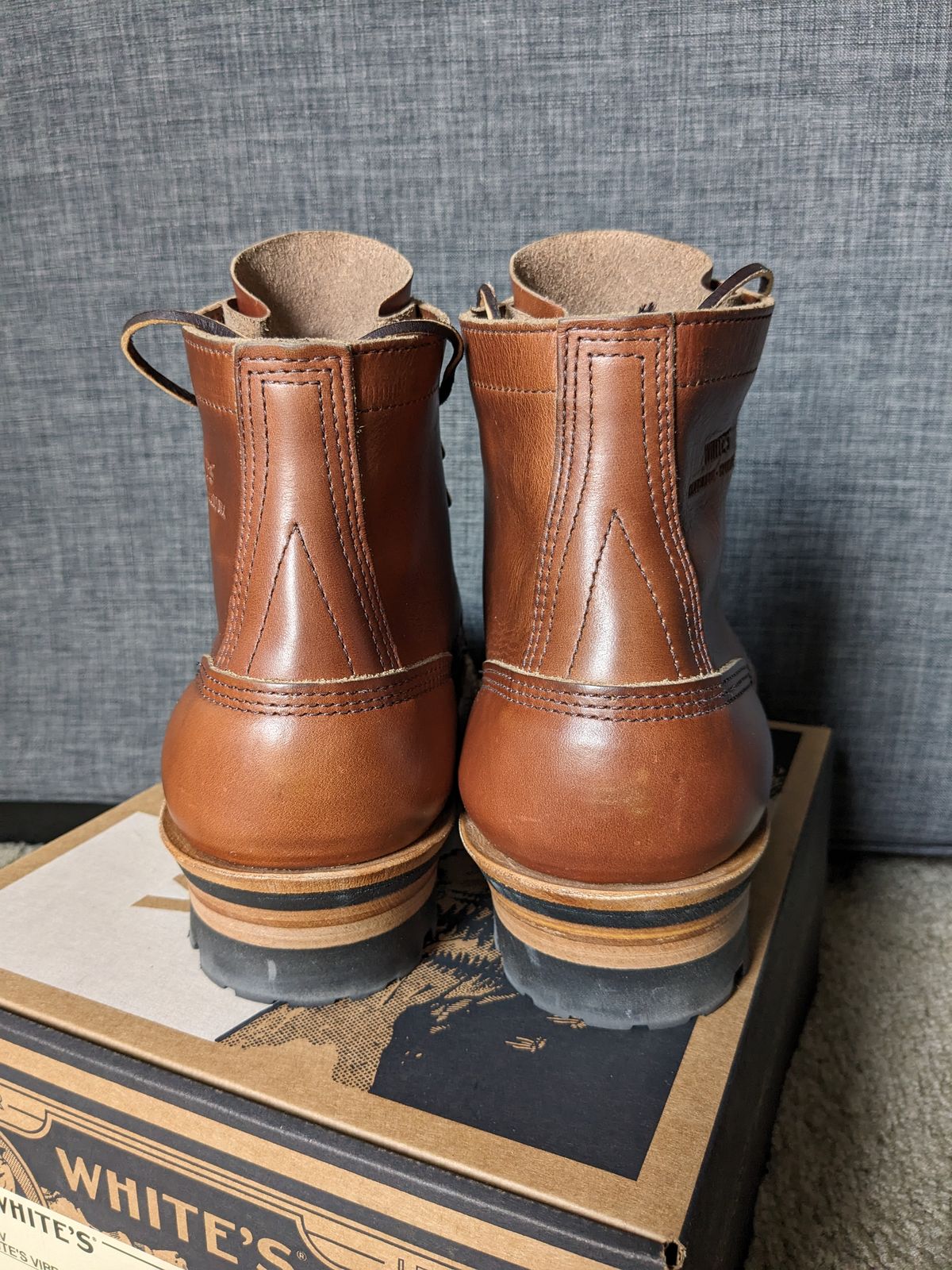 Photo by ZoSo on February 11, 2024 of the White's Bounty Hunter in Horween British Tan Chromexcel.