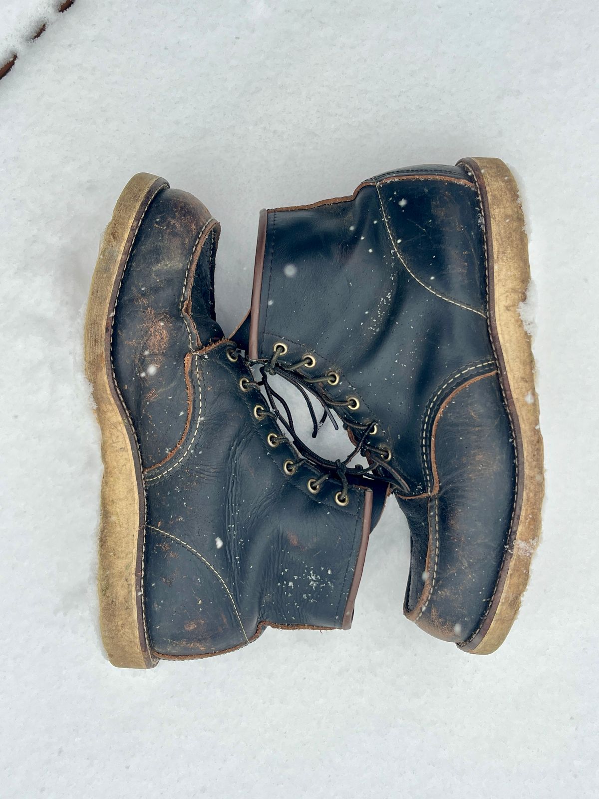 Photo by PerHansa on December 1, 2025 of the Red Wing 6-Inch Classic Moc in S.B. Foot Black Prairie.