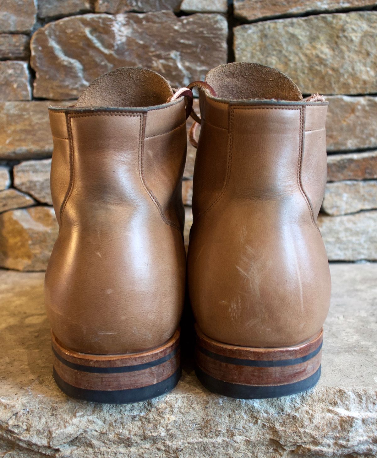 Photo by PerHansa on November 4, 2023 of the Viberg Service Boot in Horween Natural Chromexcel.