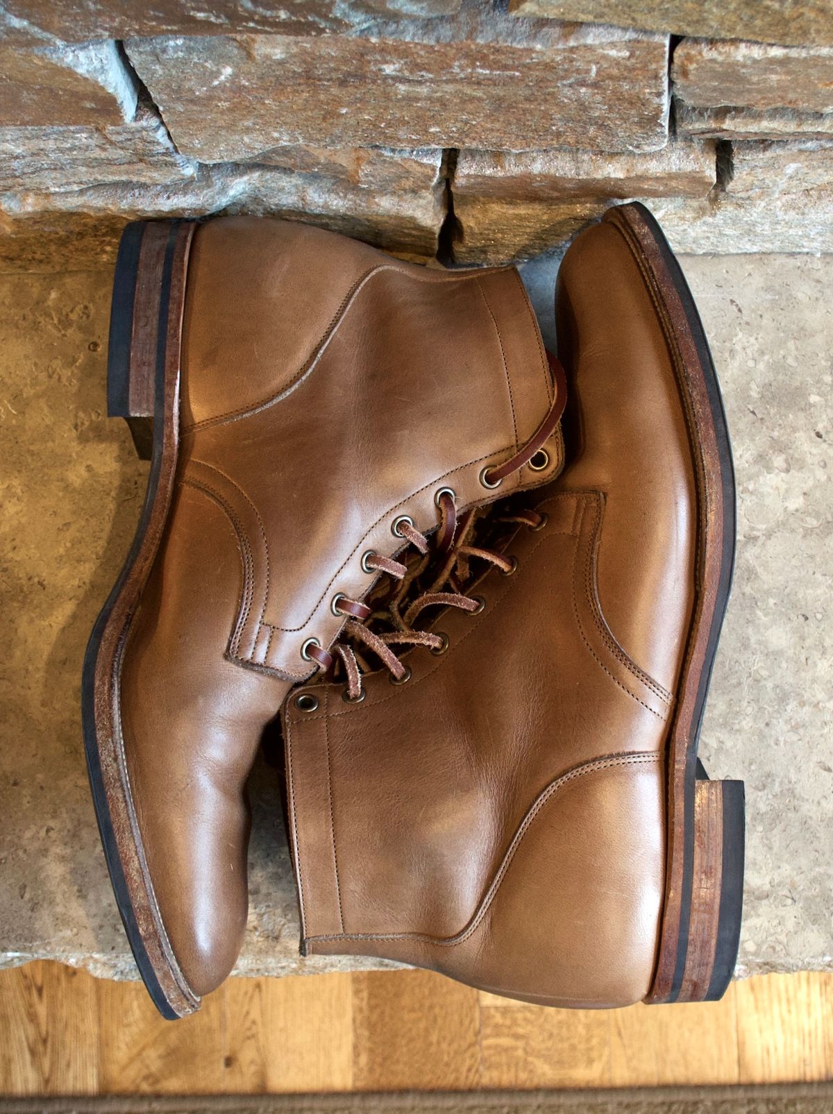 Photo by PerHansa on November 4, 2023 of the Viberg Service Boot in Horween Natural Chromexcel.