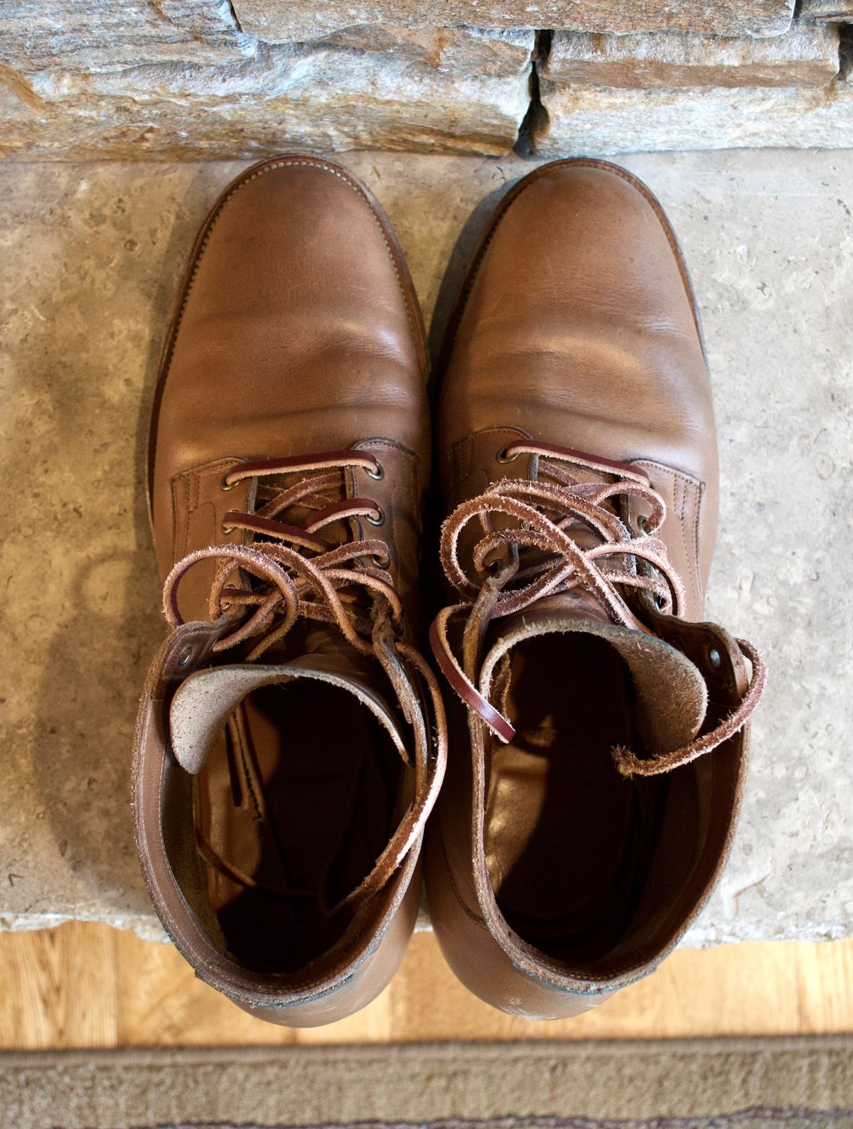 Photo by PerHansa on November 4, 2023 of the Viberg Service Boot in Horween Natural Chromexcel.