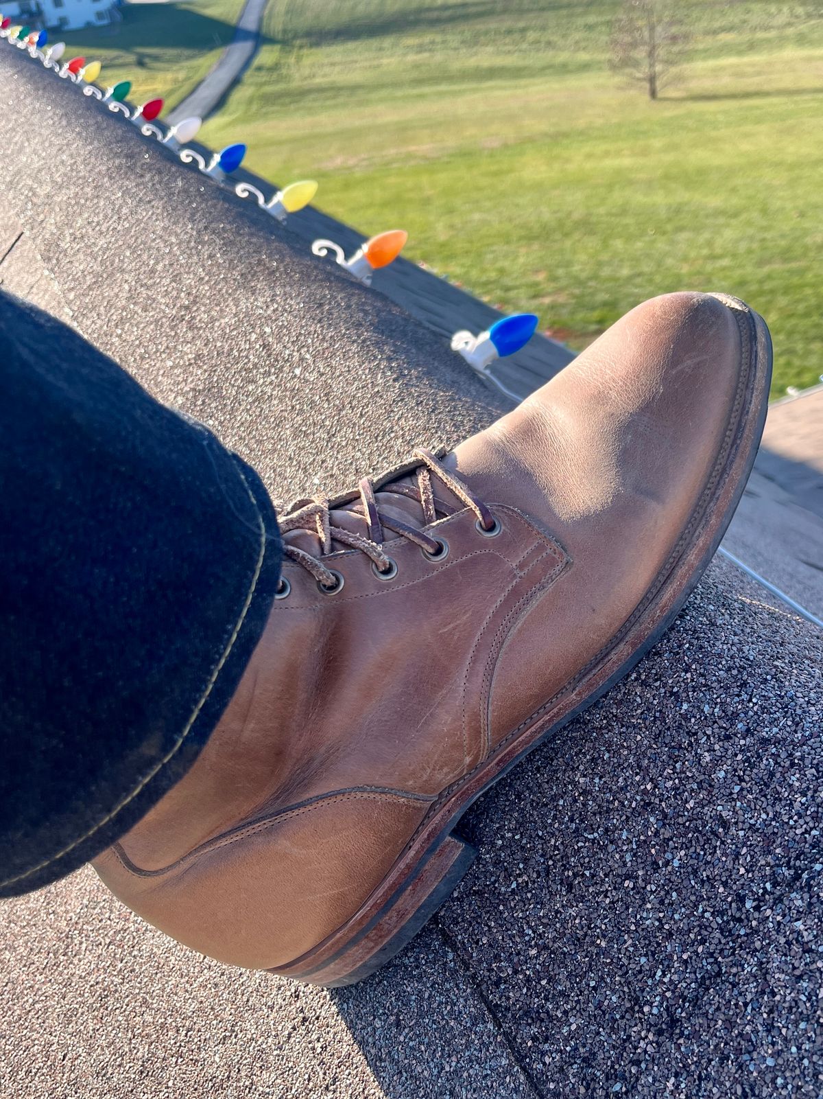 Photo by PerHansa on December 3, 2023 of the Viberg Service Boot in Horween Natural Chromexcel.