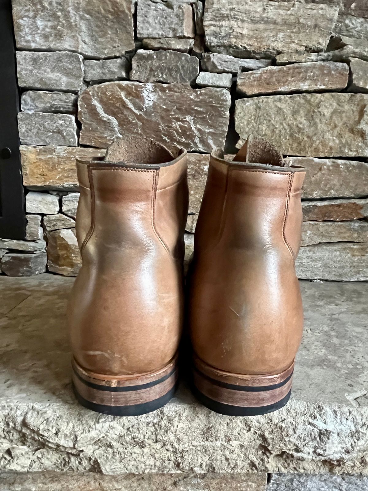 Photo by PerHansa on December 3, 2023 of the Viberg Service Boot in Horween Natural Chromexcel.
