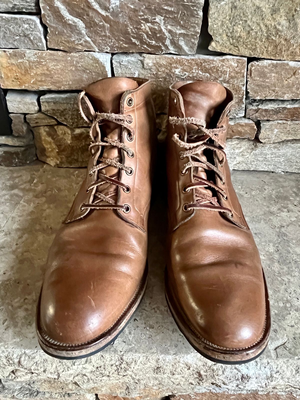 Photo by PerHansa on December 3, 2023 of the Viberg Service Boot in Horween Natural Chromexcel.