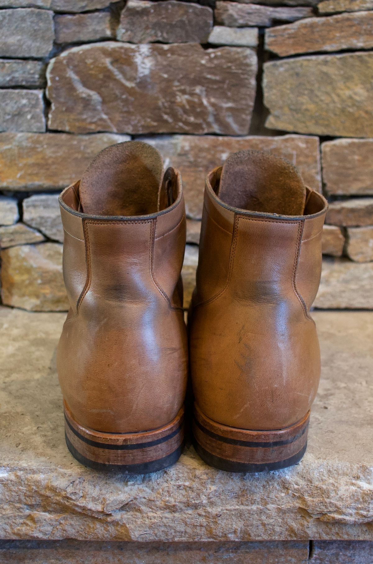 Photo by PerHansa on January 1, 2024 of the Viberg Service Boot in Horween Natural Chromexcel.