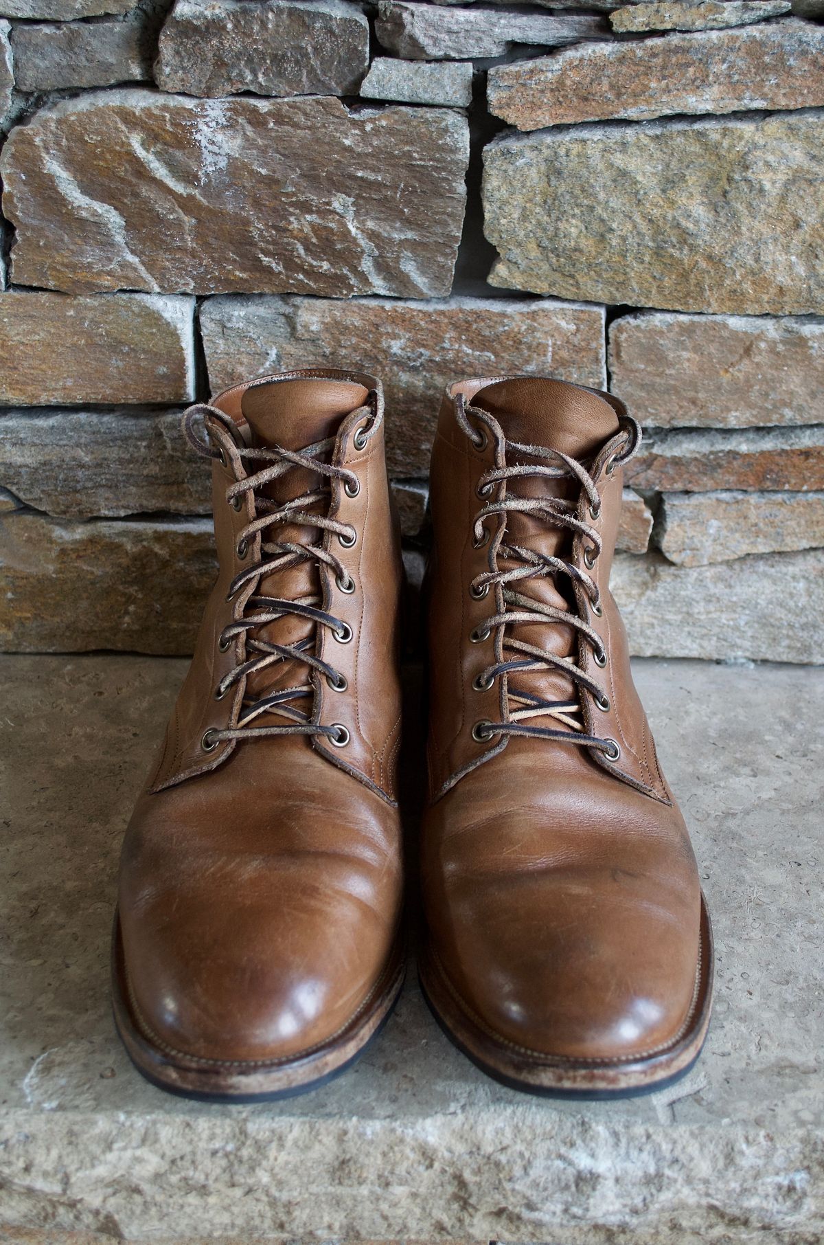 Photo by PerHansa on February 2, 2024 of the Viberg Service Boot in Horween Natural Chromexcel.