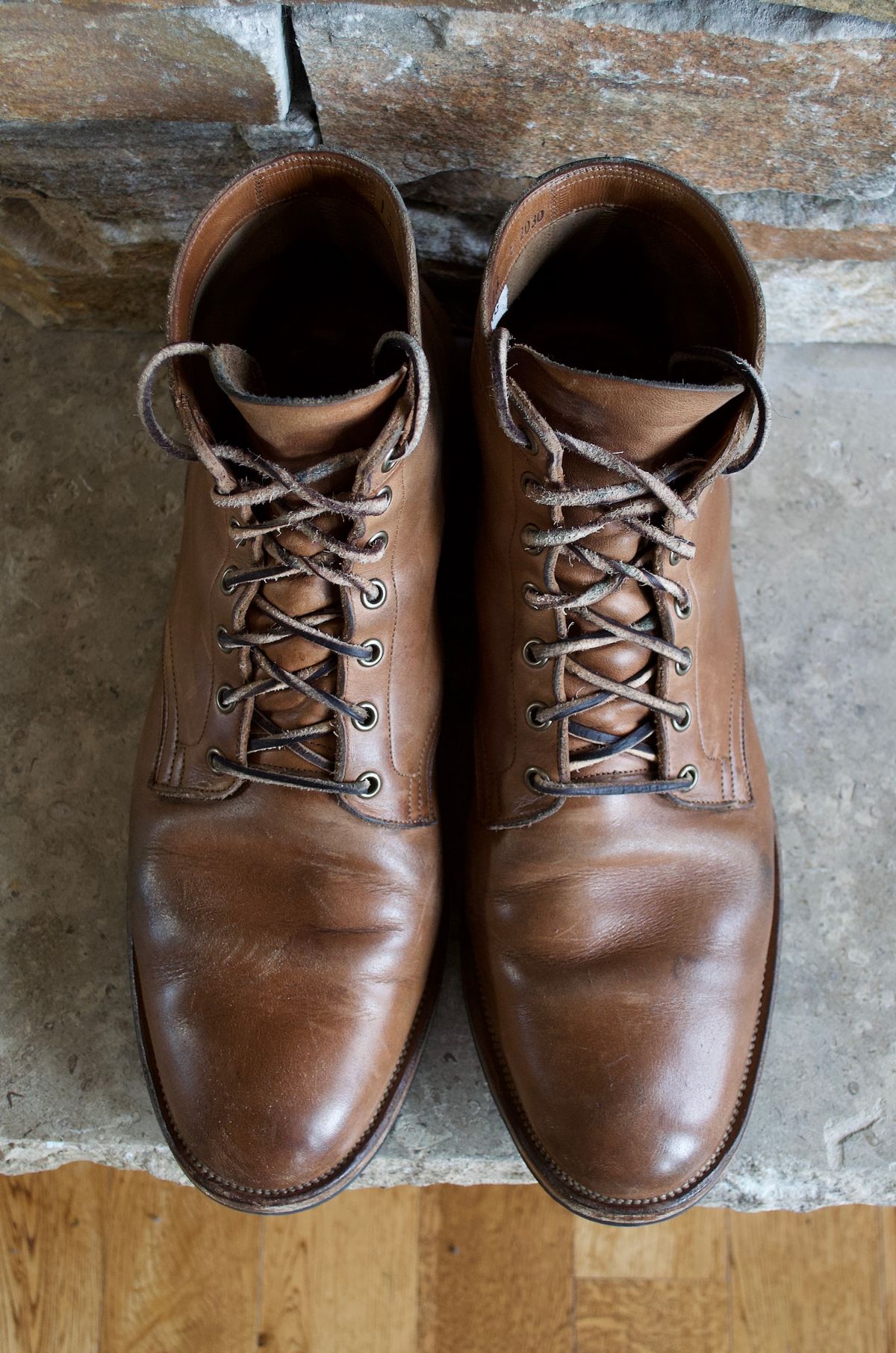 Photo by PerHansa on February 2, 2024 of the Viberg Service Boot in Horween Natural Chromexcel.