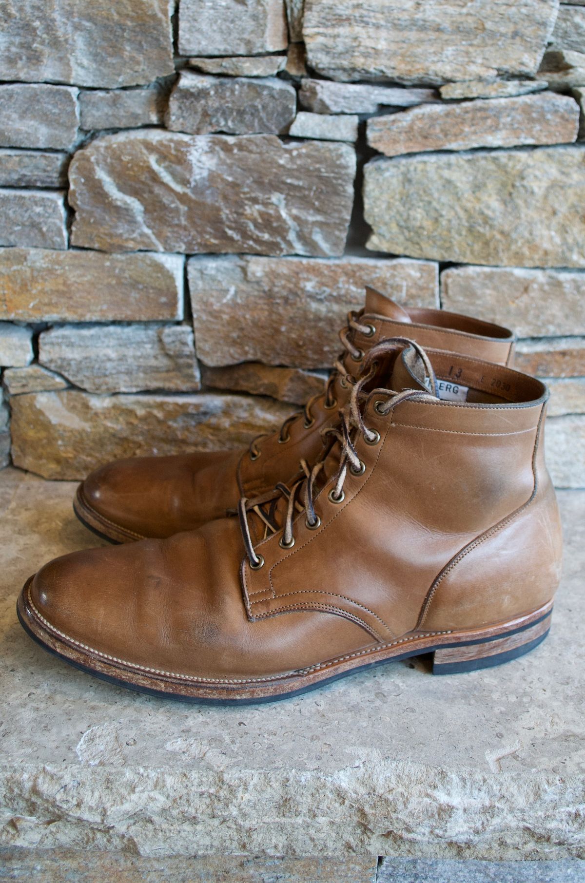 Photo by PerHansa on March 4, 2024 of the Viberg Service Boot in Horween Natural Chromexcel.