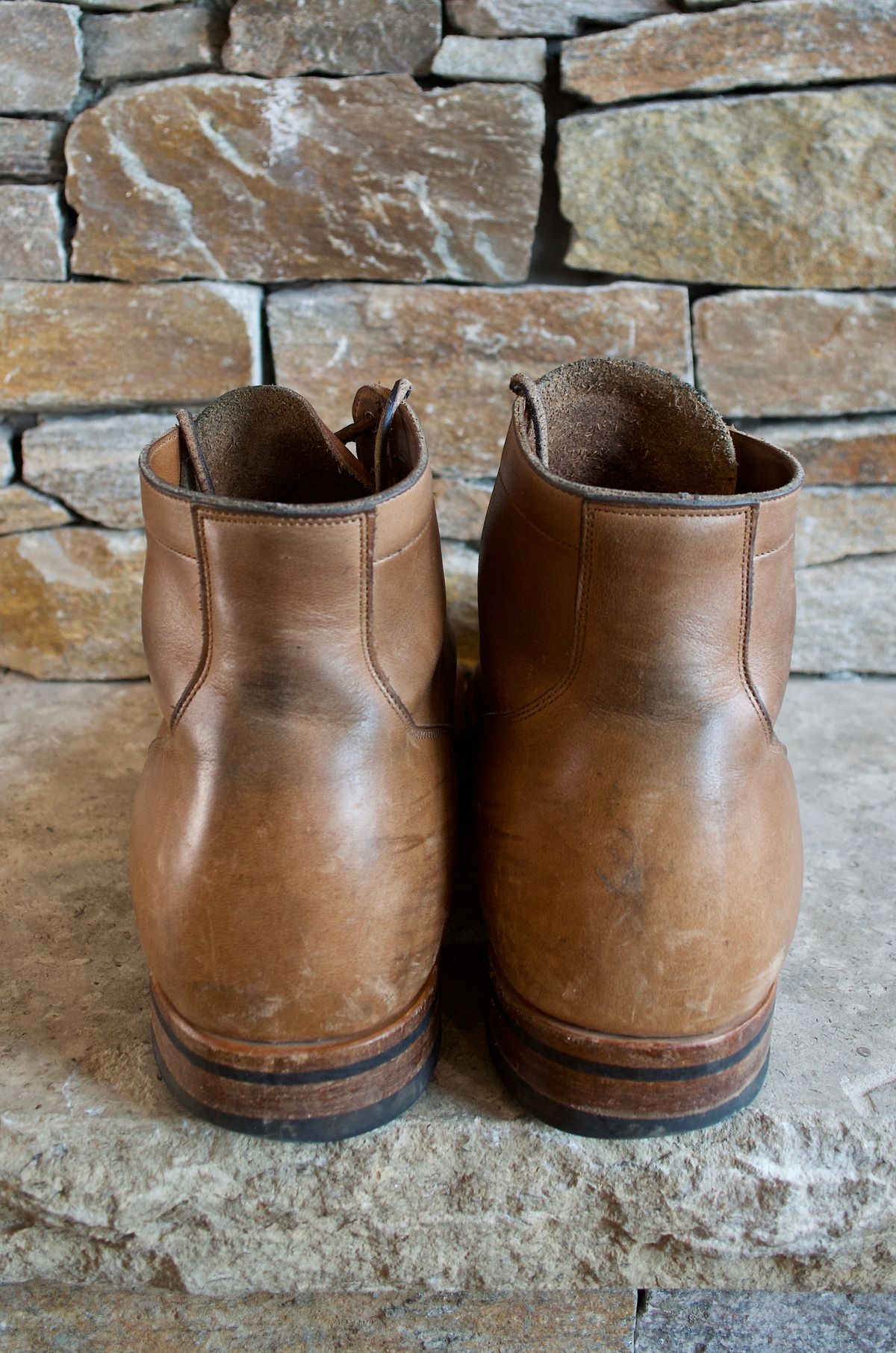 Photo by PerHansa on April 2, 2024 of the Viberg Service Boot in Horween Natural Chromexcel.