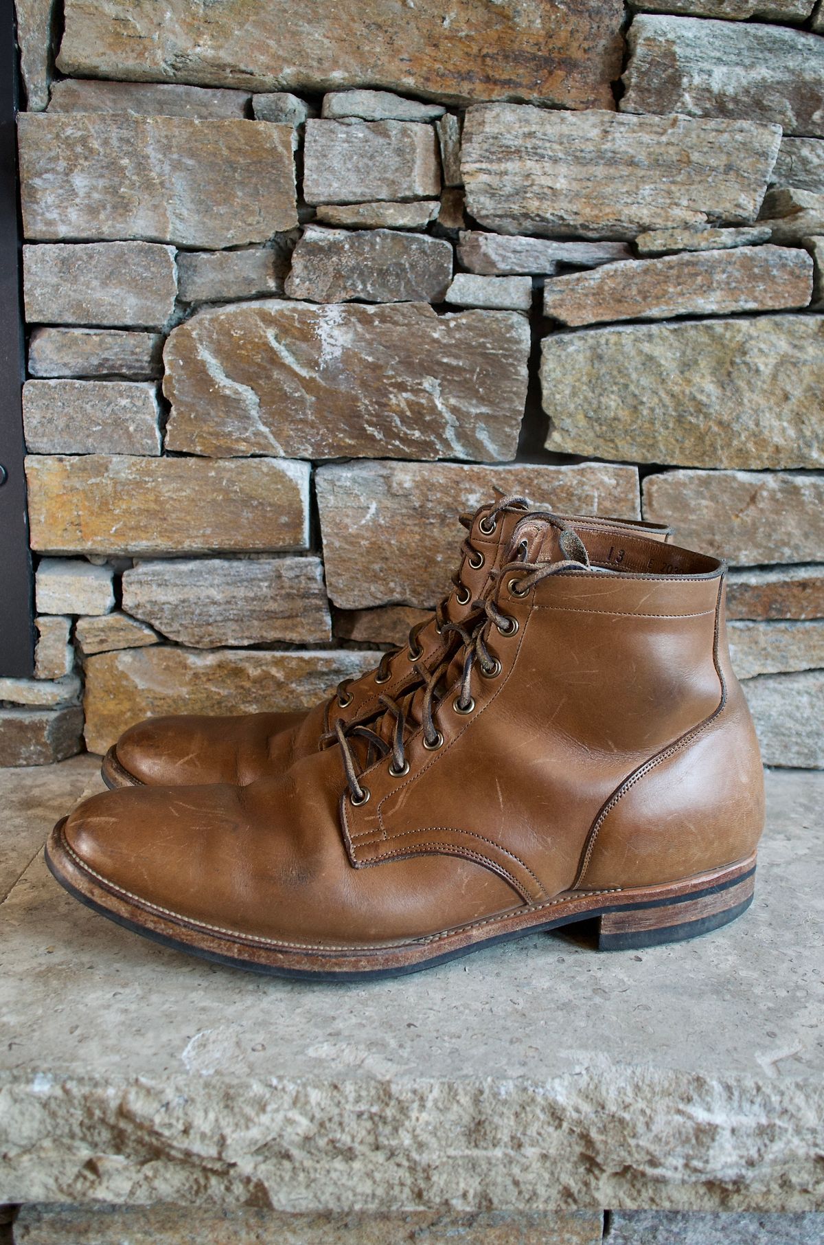 Photo by PerHansa on April 2, 2024 of the Viberg Service Boot in Horween Natural Chromexcel.