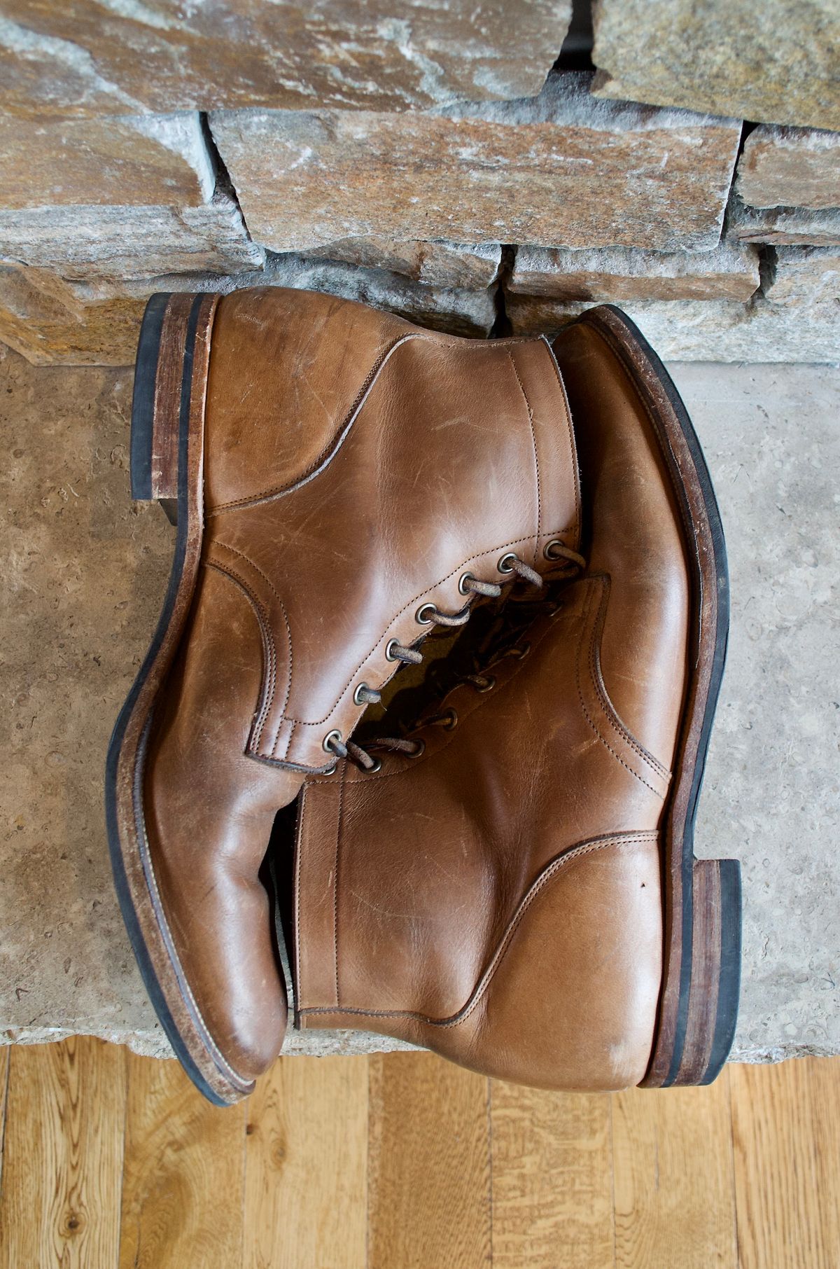 Photo by PerHansa on April 2, 2024 of the Viberg Service Boot in Horween Natural Chromexcel.