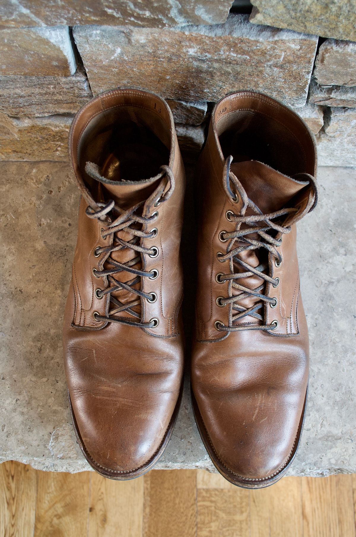 Photo by PerHansa on April 2, 2024 of the Viberg Service Boot in Horween Natural Chromexcel.