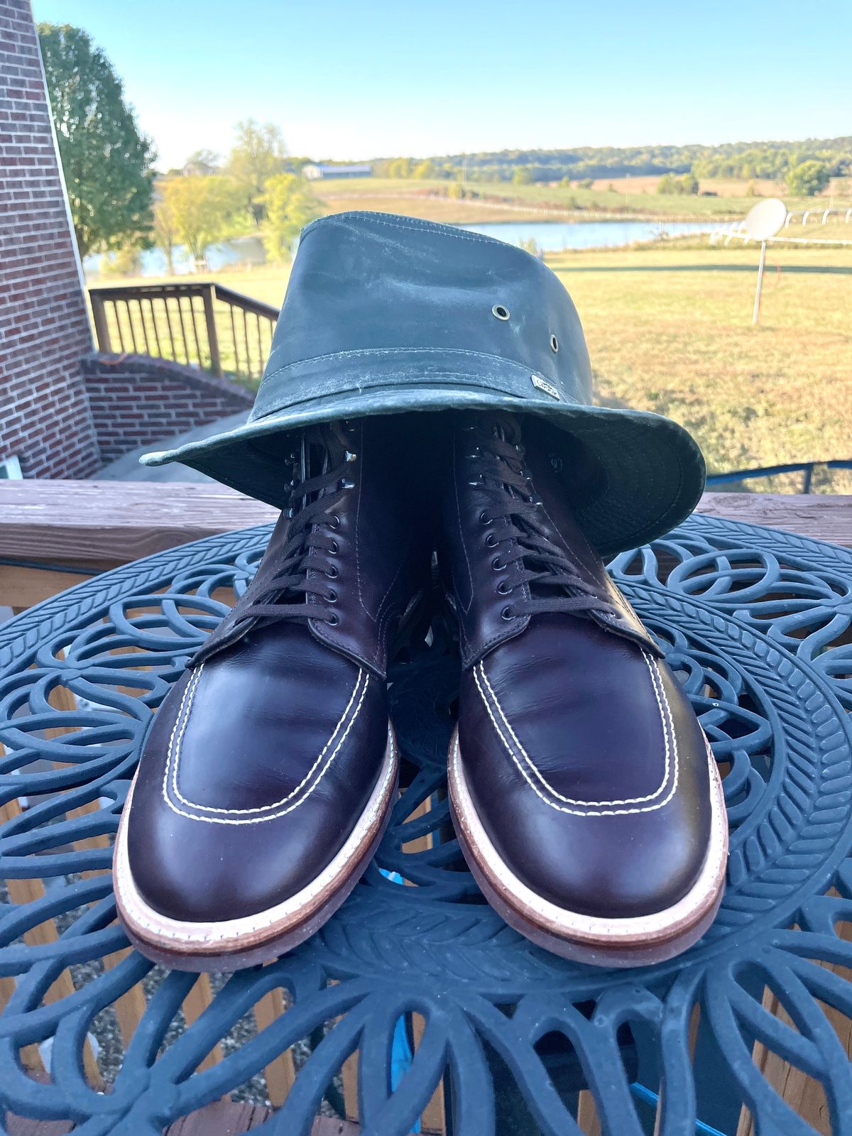 Photo by PerHansa on October 2, 2022 of the Alden Indy Boot in Horween Brown Chromexcel.