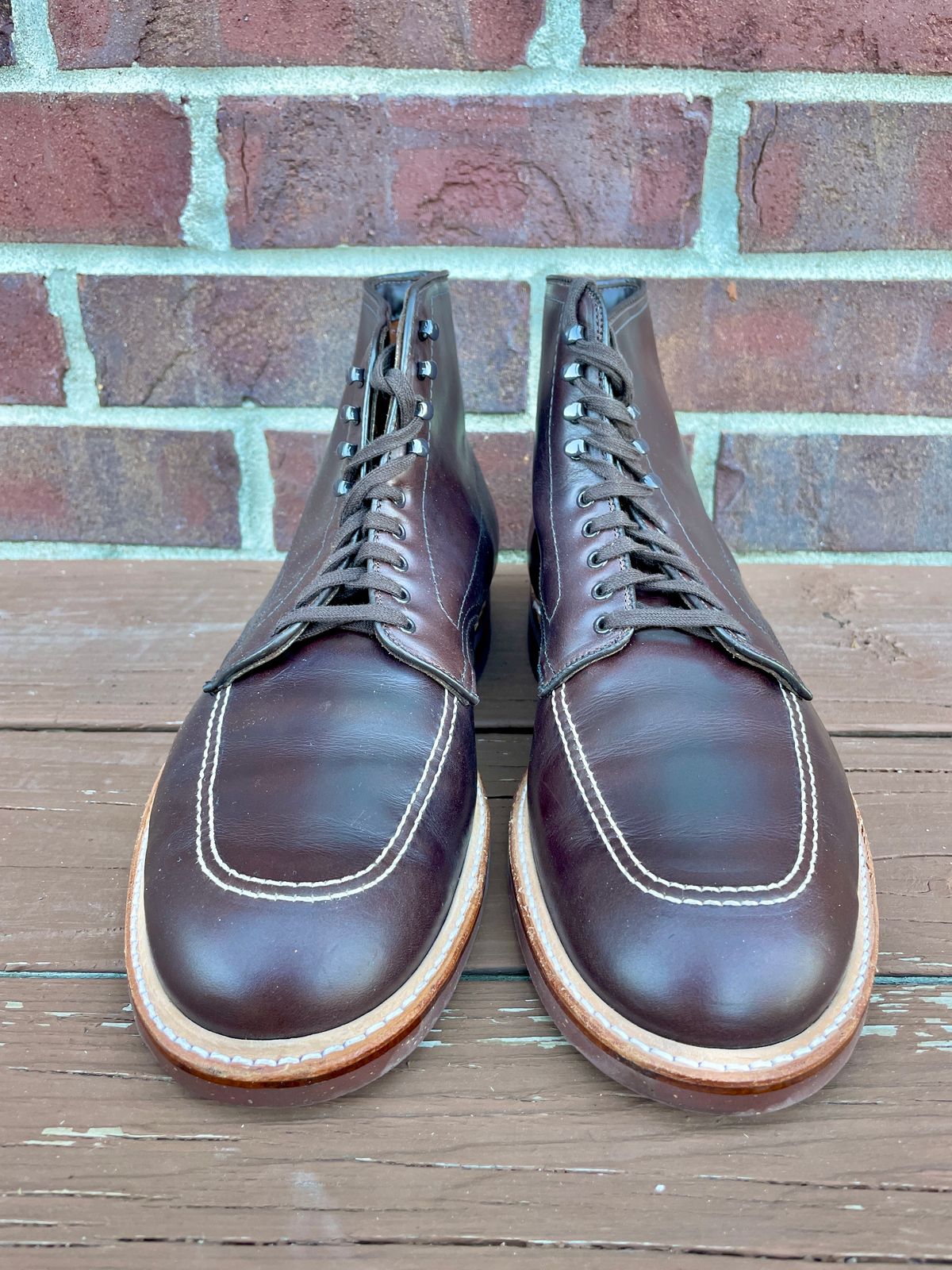 Photo by PerHansa on October 2, 2022 of the Alden Indy Boot in Horween Brown Chromexcel.
