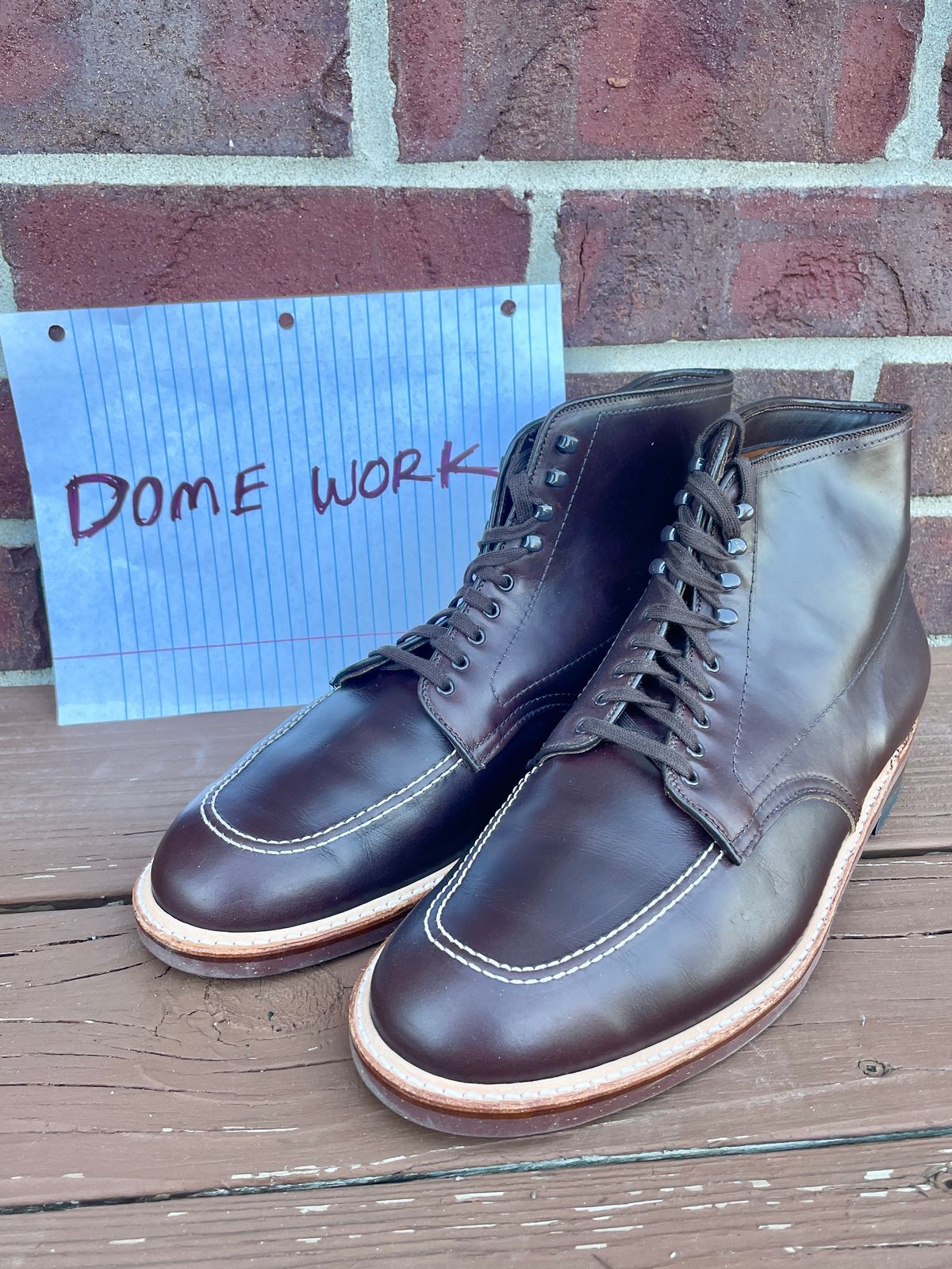 Photo by PerHansa on October 2, 2022 of the Alden Indy Boot in Horween Brown Chromexcel.